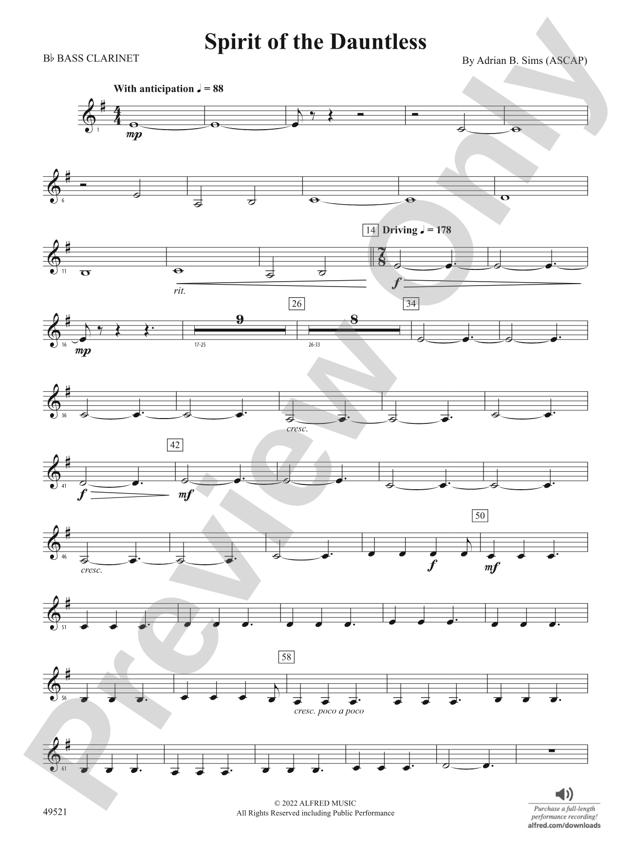 Spirit of the Dauntless: B-flat Bass Clarinet