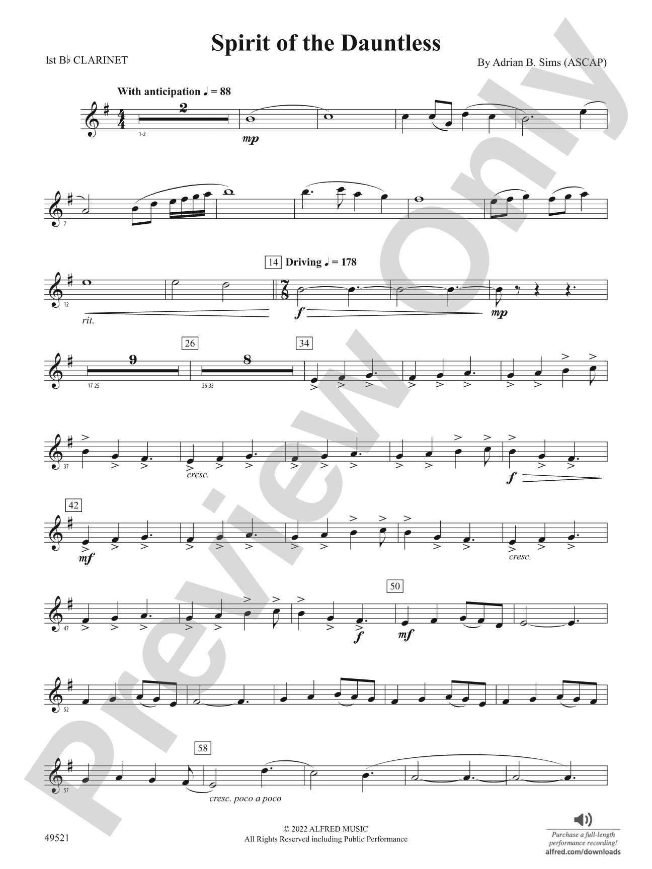 Spirit of the Dauntless: 1st B-flat Clarinet