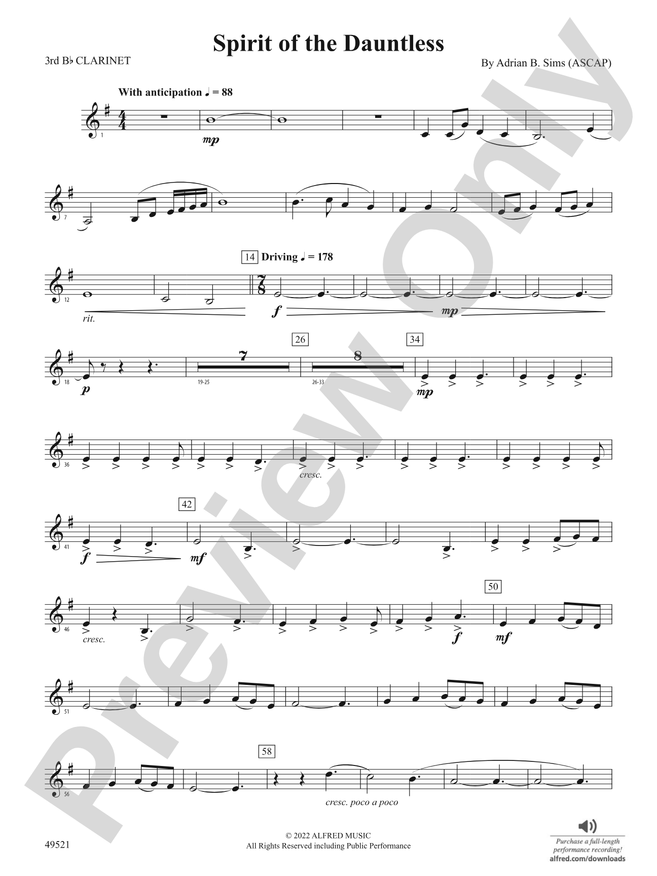 Spirit of the Dauntless: 3rd B-flat Clarinet