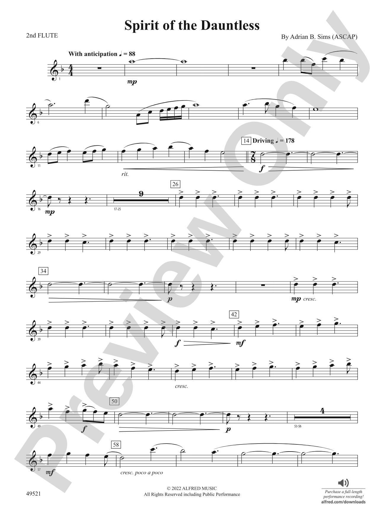Spirit of the Dauntless: 2nd Flute