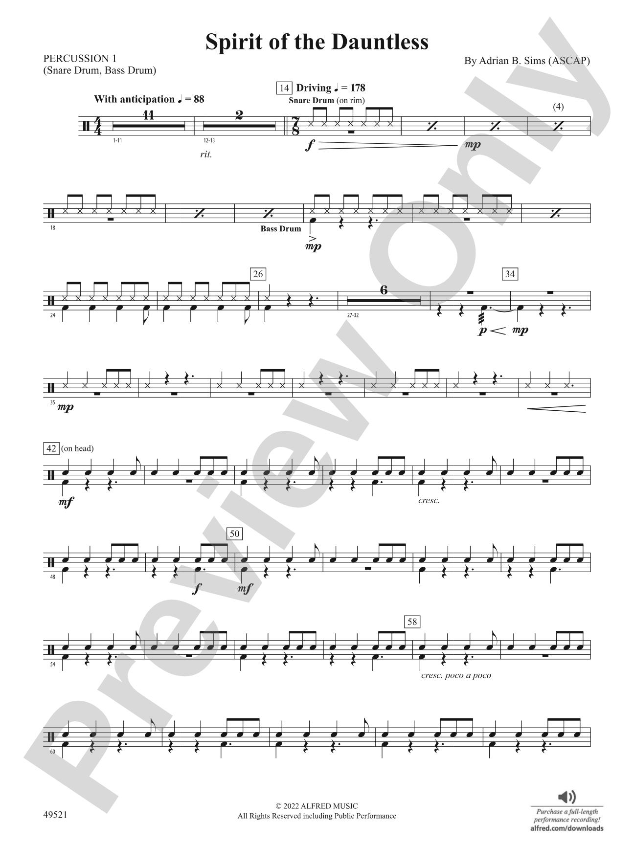 Spirit of the Dauntless: 1st Percussion