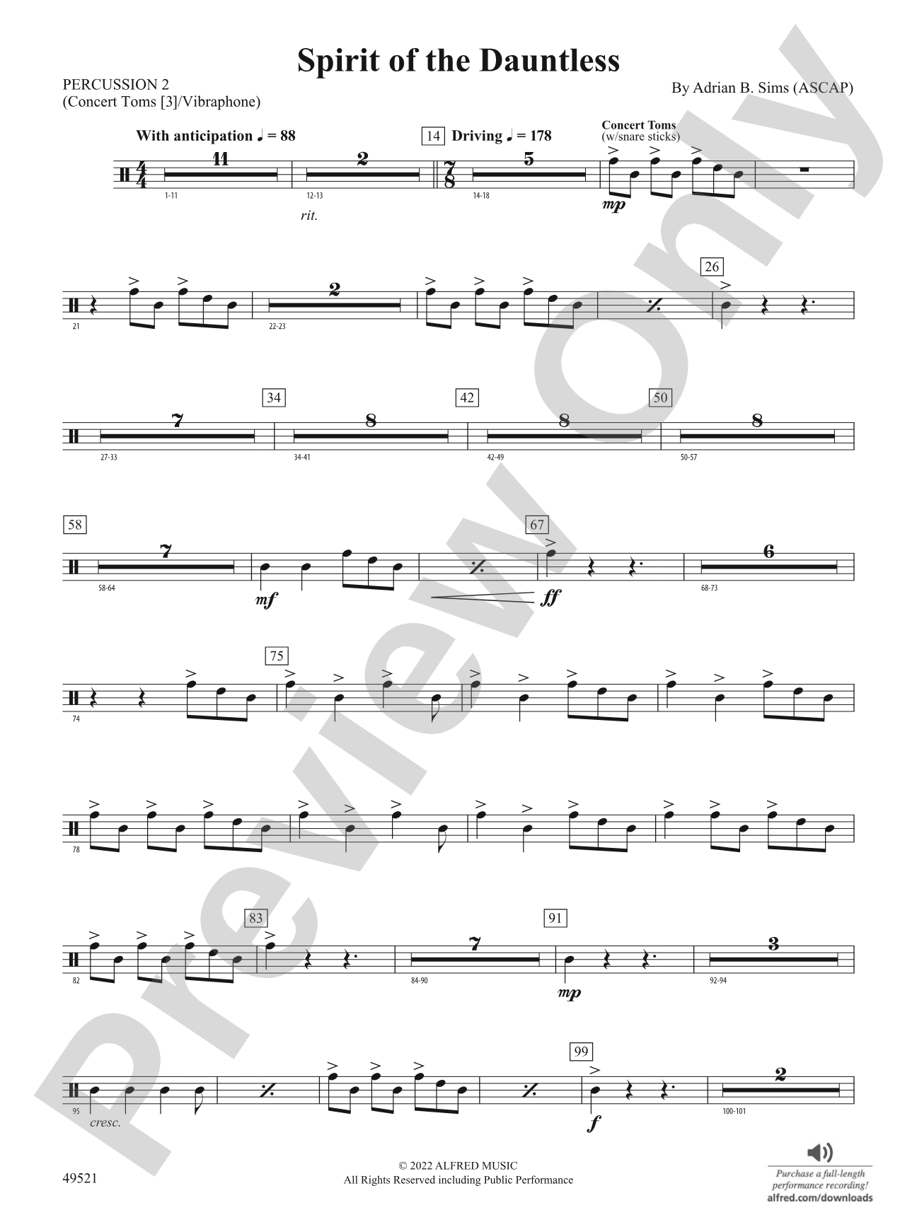 Spirit of the Dauntless: 2nd Percussion