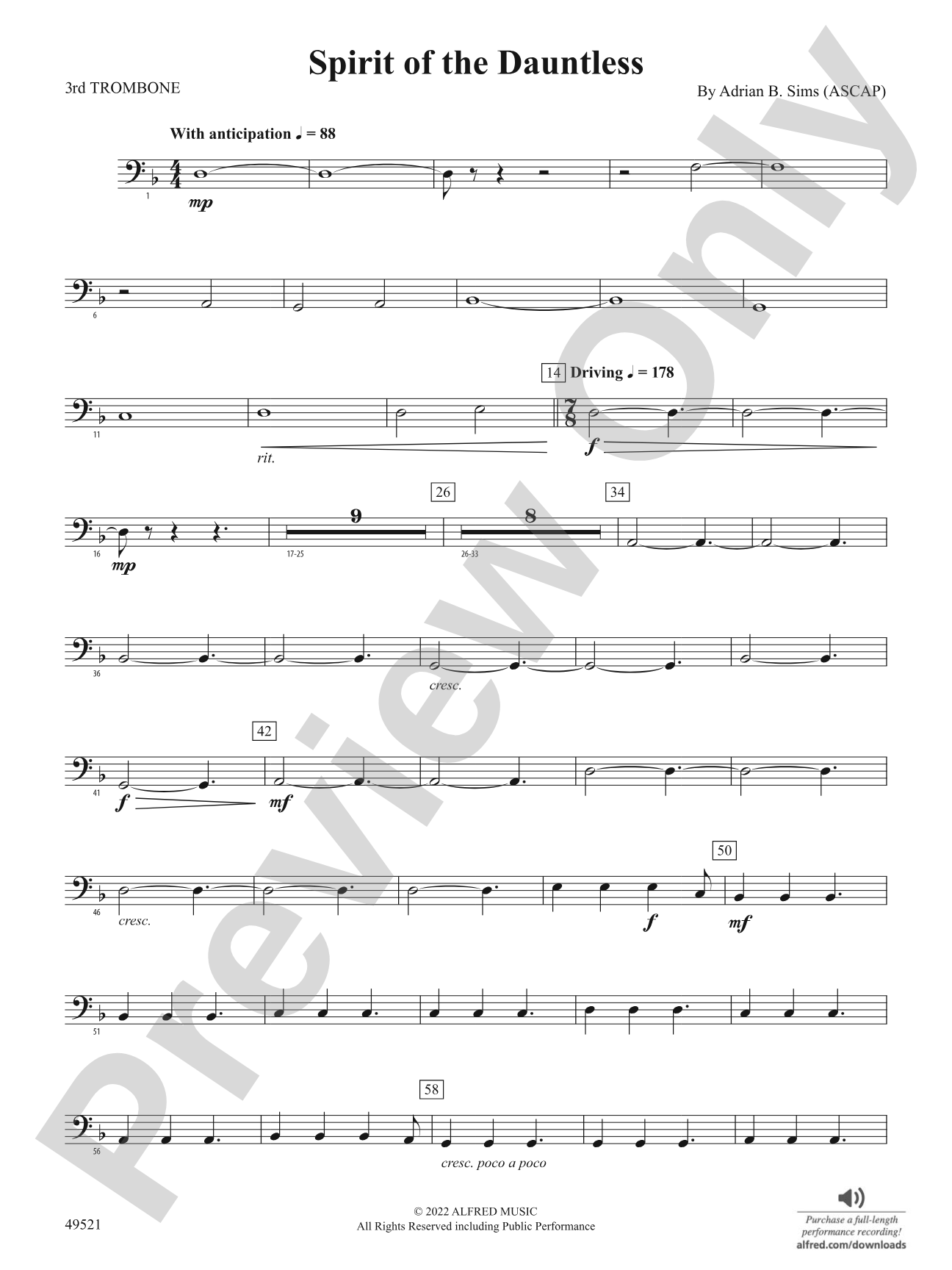 Spirit of the Dauntless: 3rd Trombone