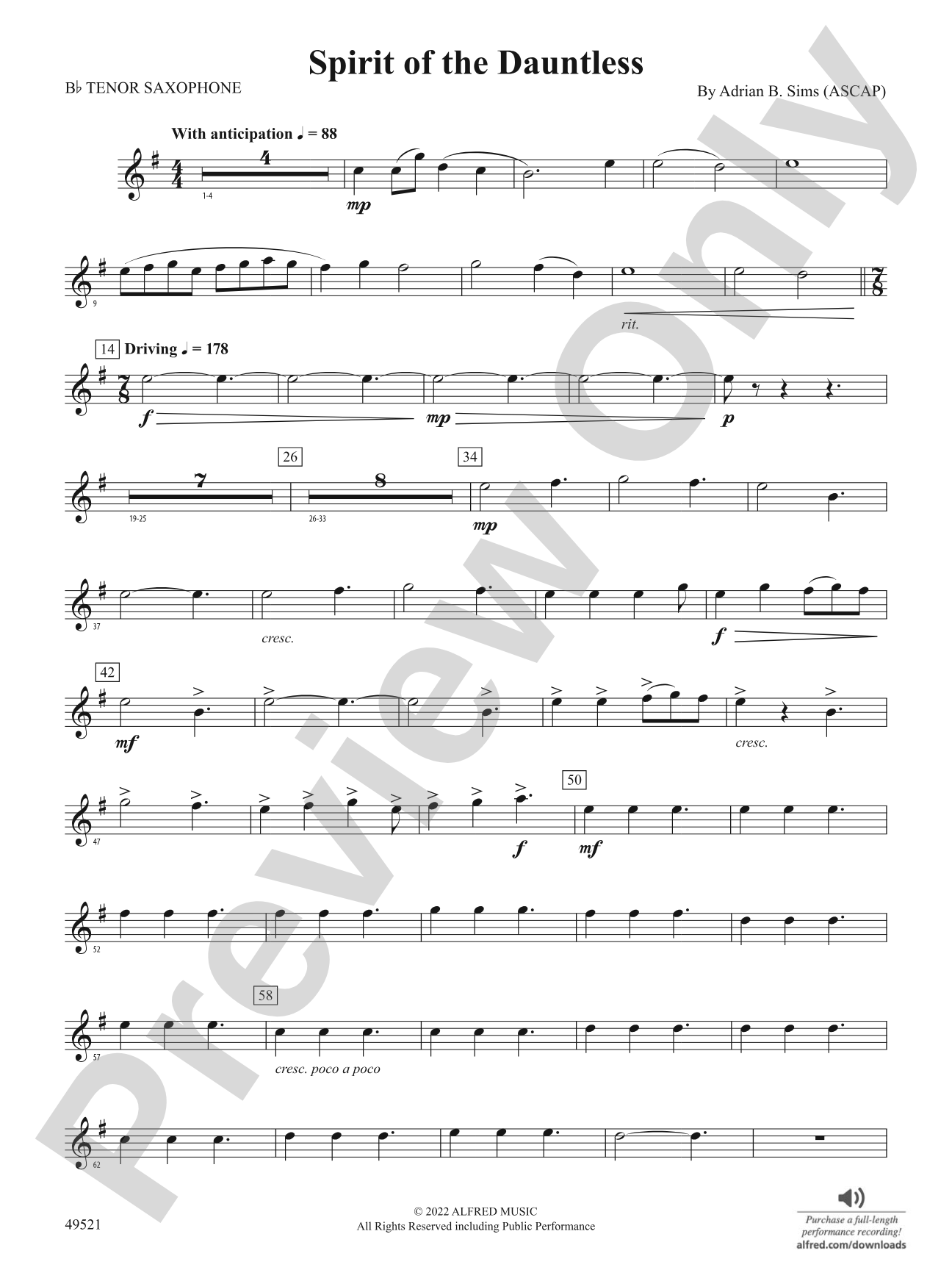 Spirit of the Dauntless: B-flat Tenor Saxophone