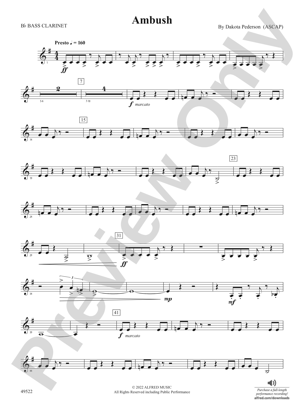 Ambush: B-flat Bass Clarinet