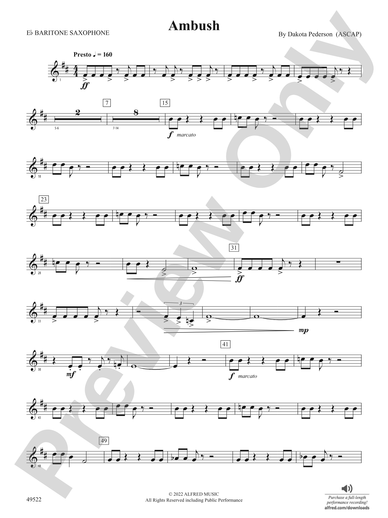 Ambush: E-flat Baritone Saxophone