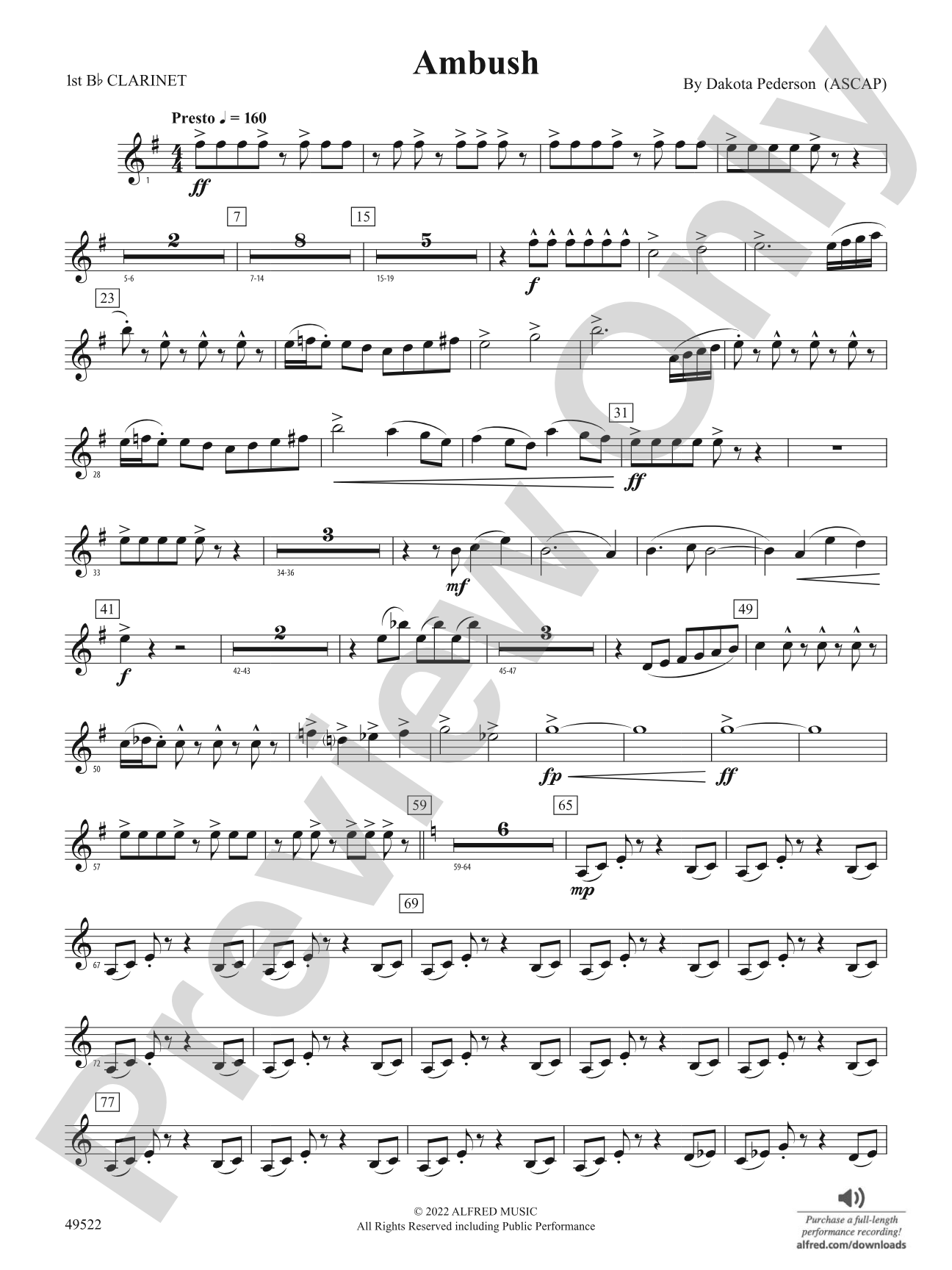 Ambush: 1st B-flat Clarinet