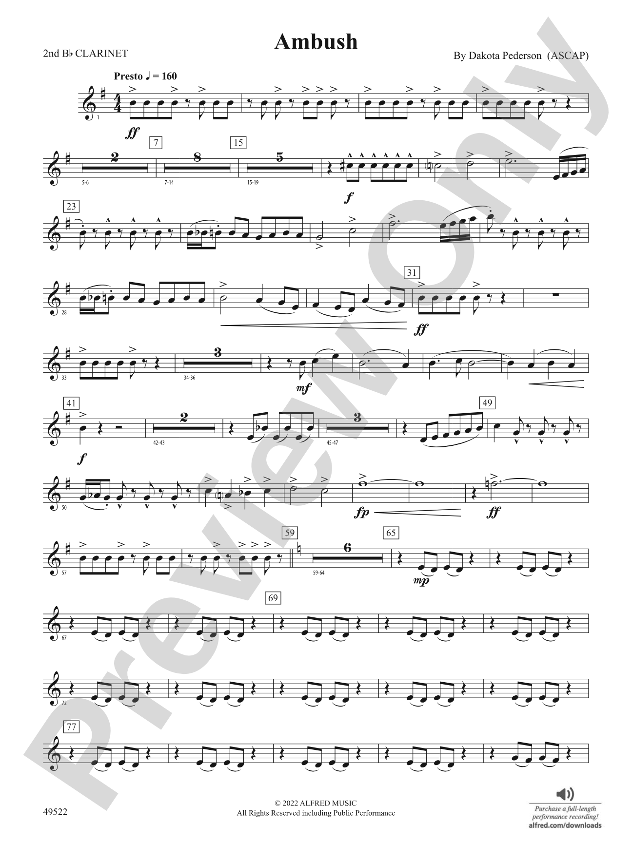 Ambush: 2nd B-flat Clarinet