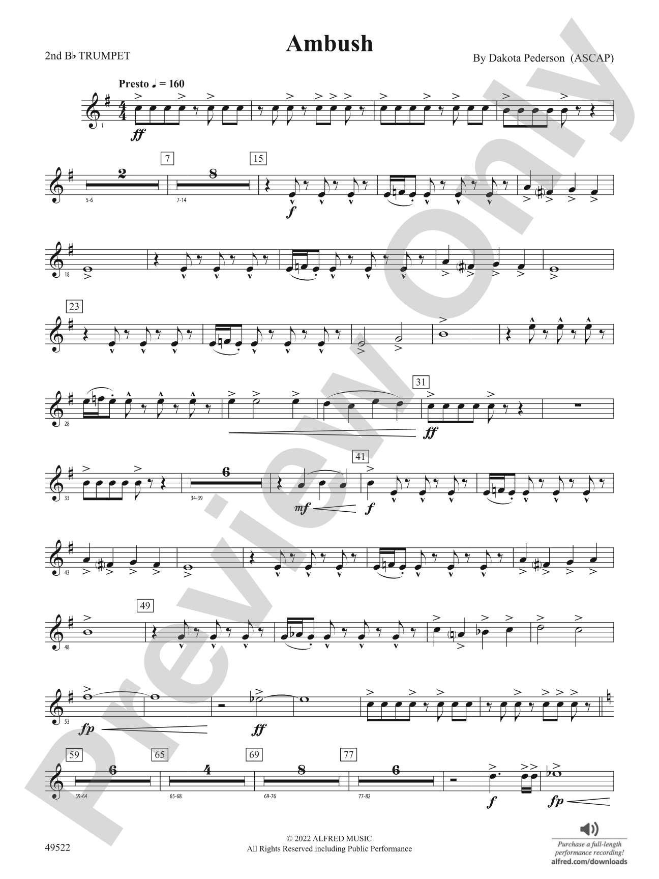 Ambush: 2nd B-flat Trumpet