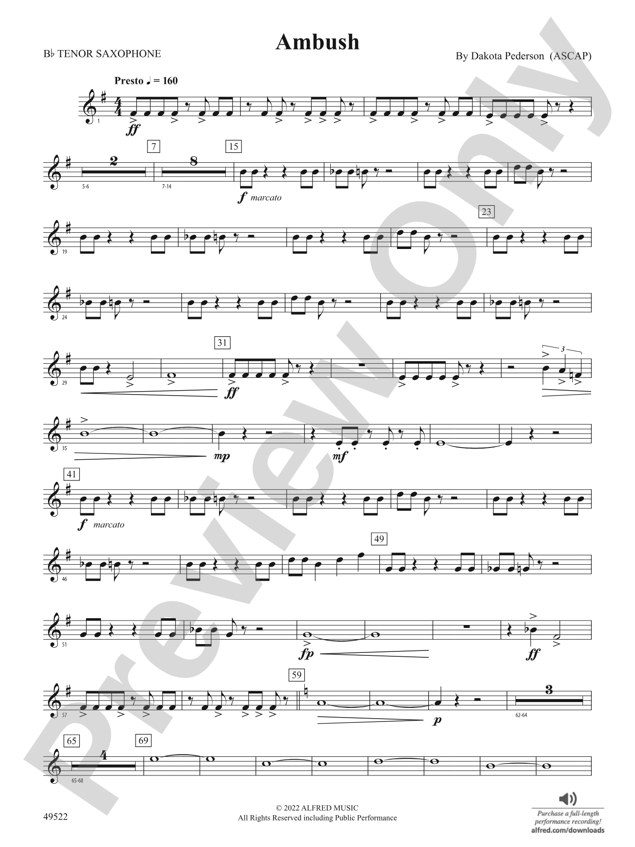 Ambush: B-flat Tenor Saxophone