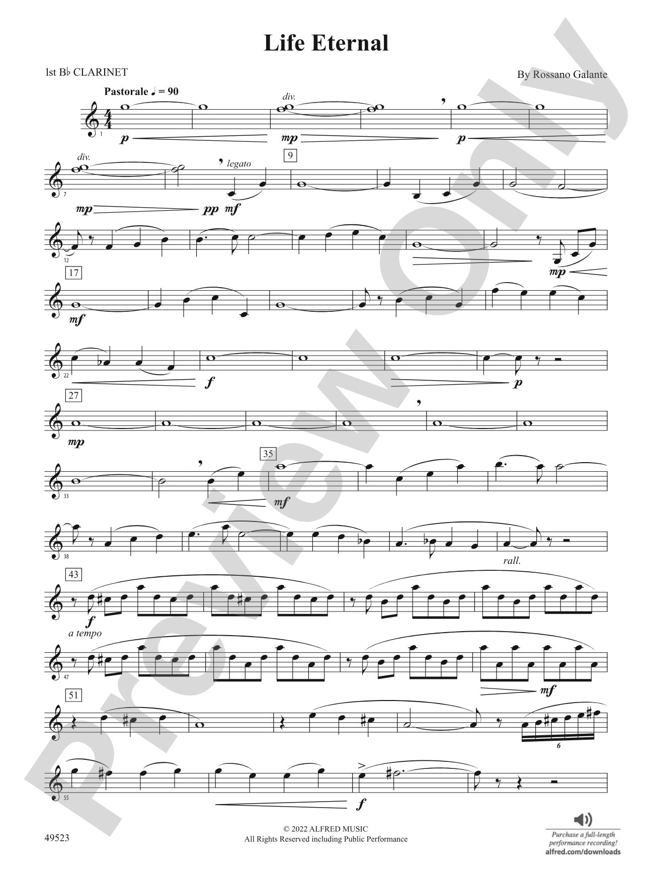 Life Eternal: 1st B-flat Clarinet