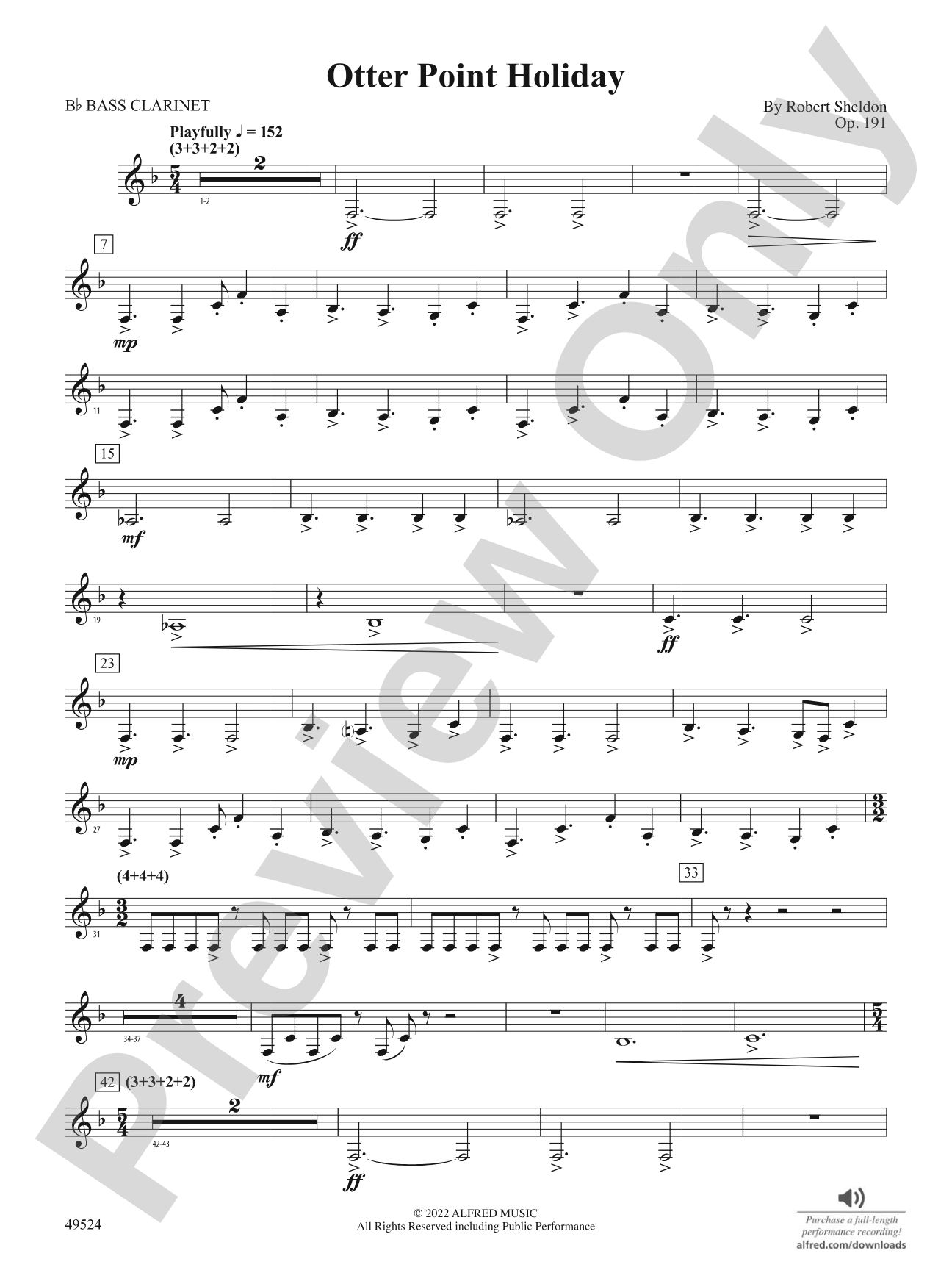 Otter Point Holiday: B-flat Bass Clarinet