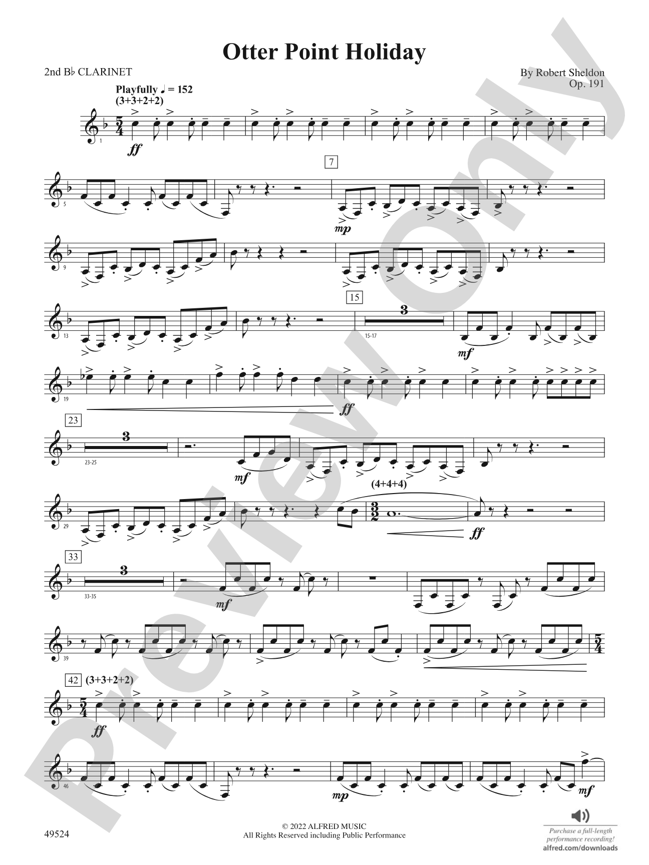 Otter Point Holiday: 2nd B-flat Clarinet