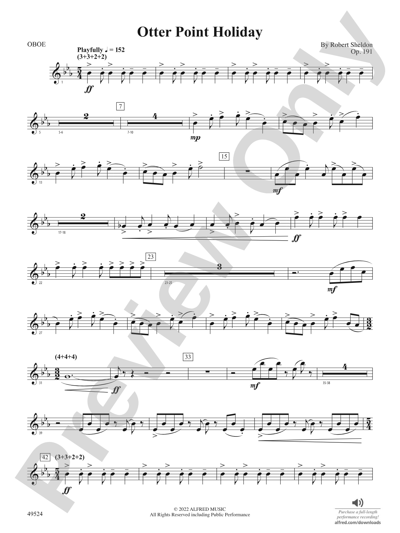 Otter Point Holiday: Oboe