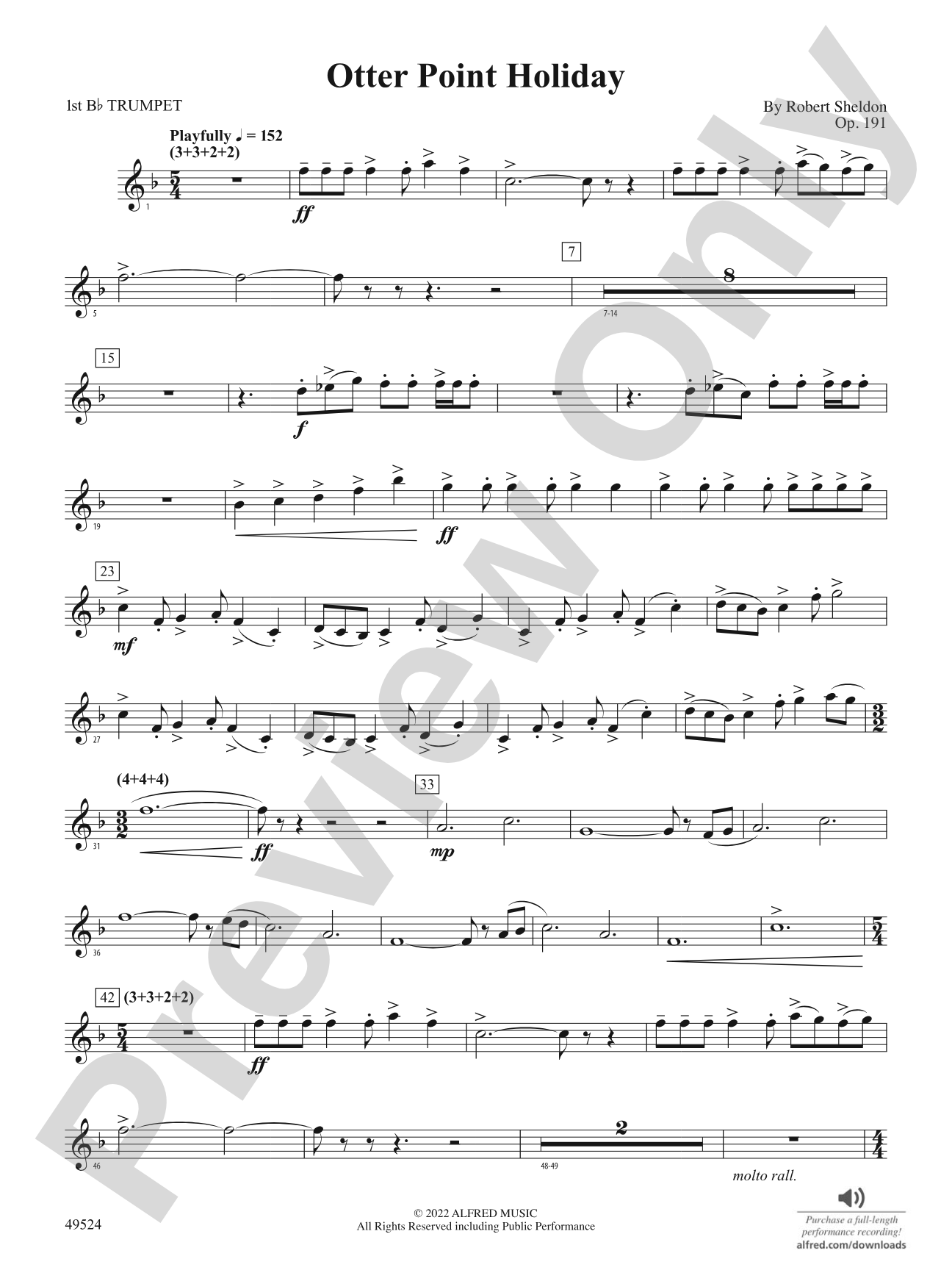 Otter Point Holiday: 1st B-flat Trumpet