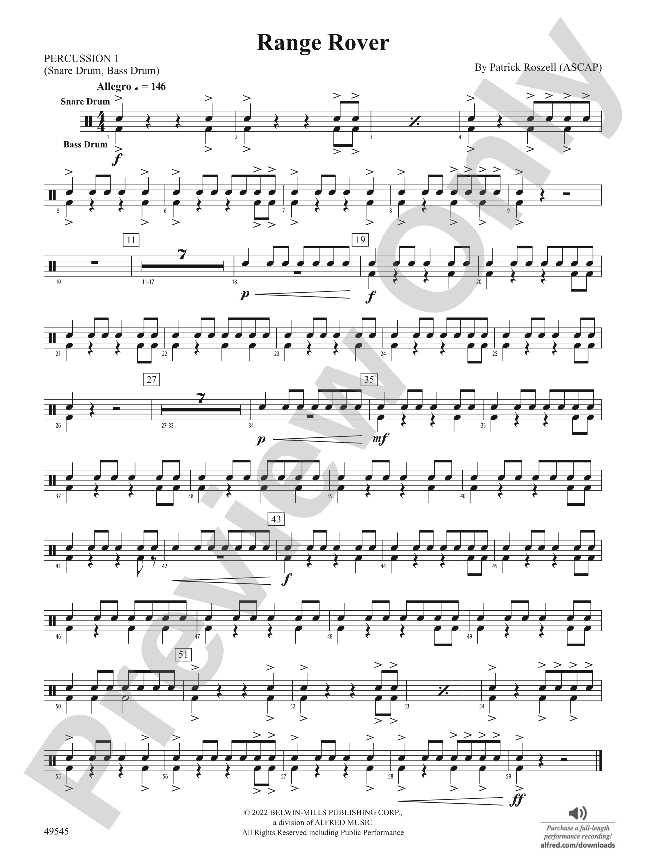 Range Rover: 1st Percussion