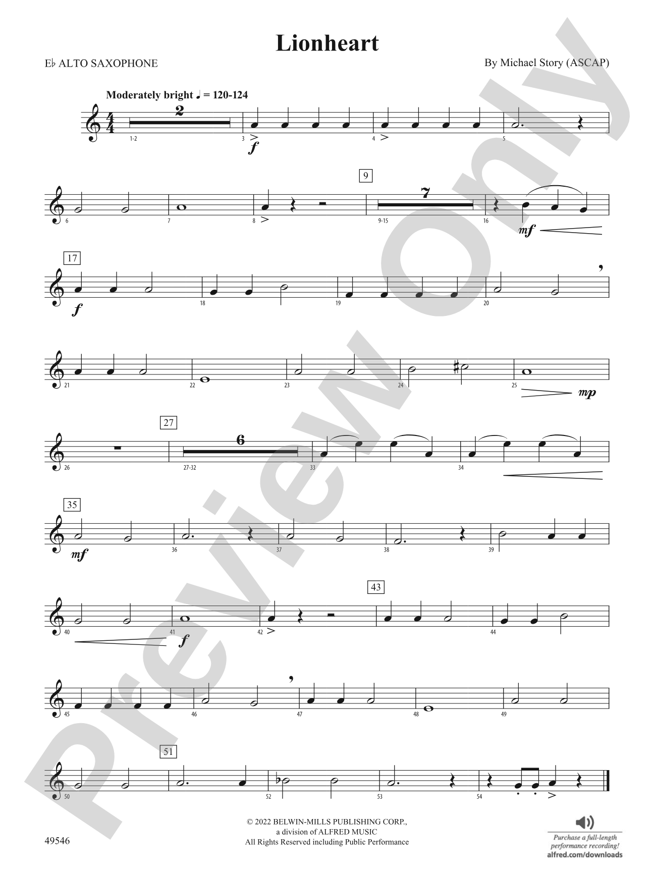 Lionheart: E-flat Alto Saxophone
