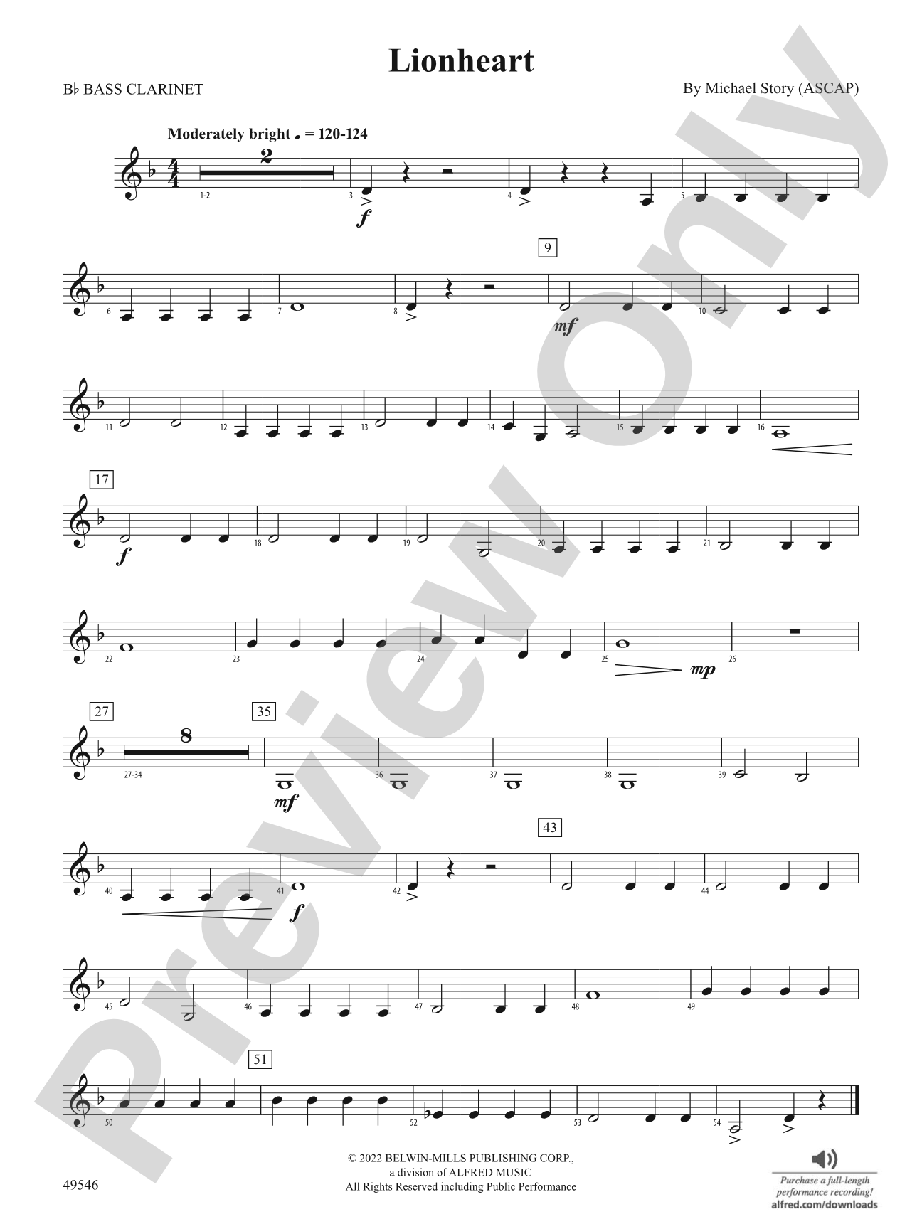 Lionheart: B-flat Bass Clarinet