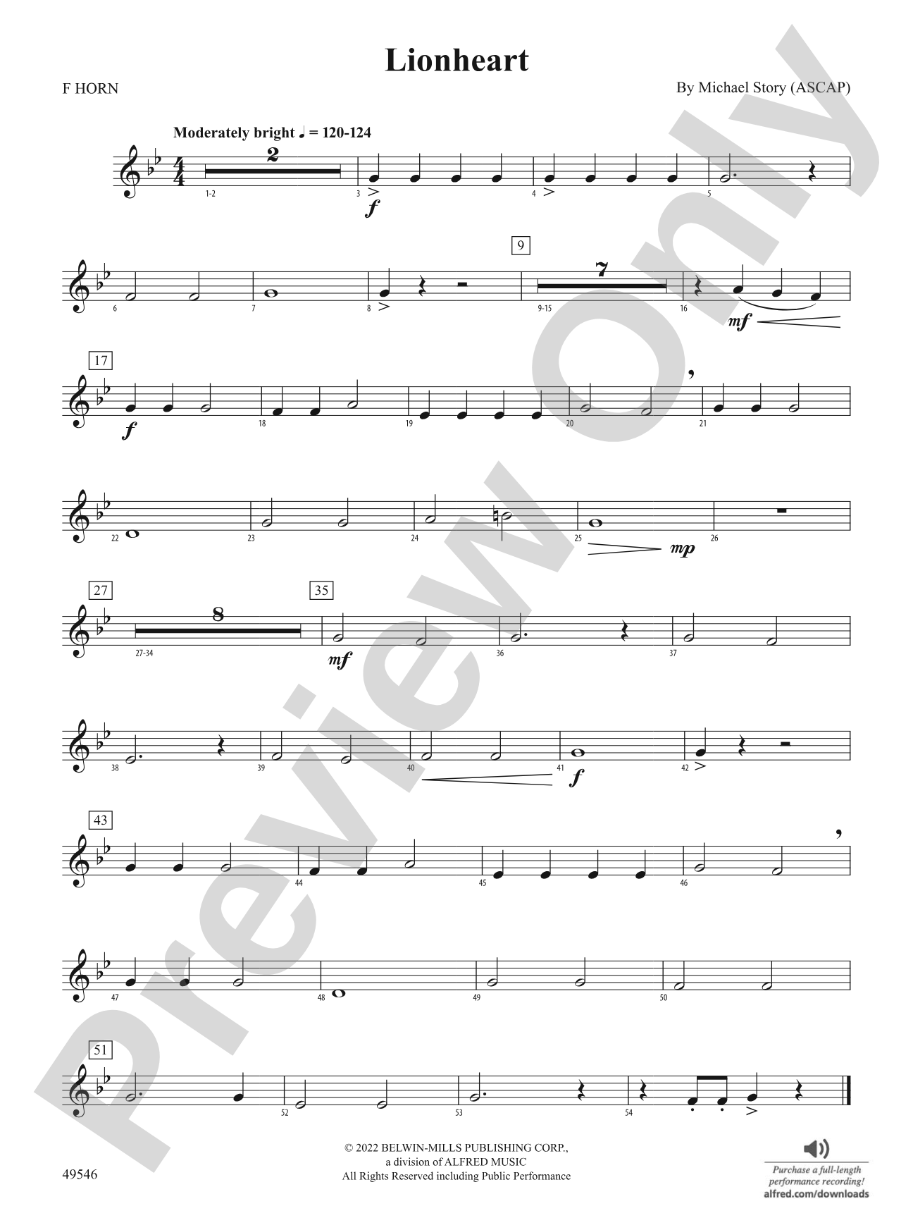Lionheart: 1st F Horn