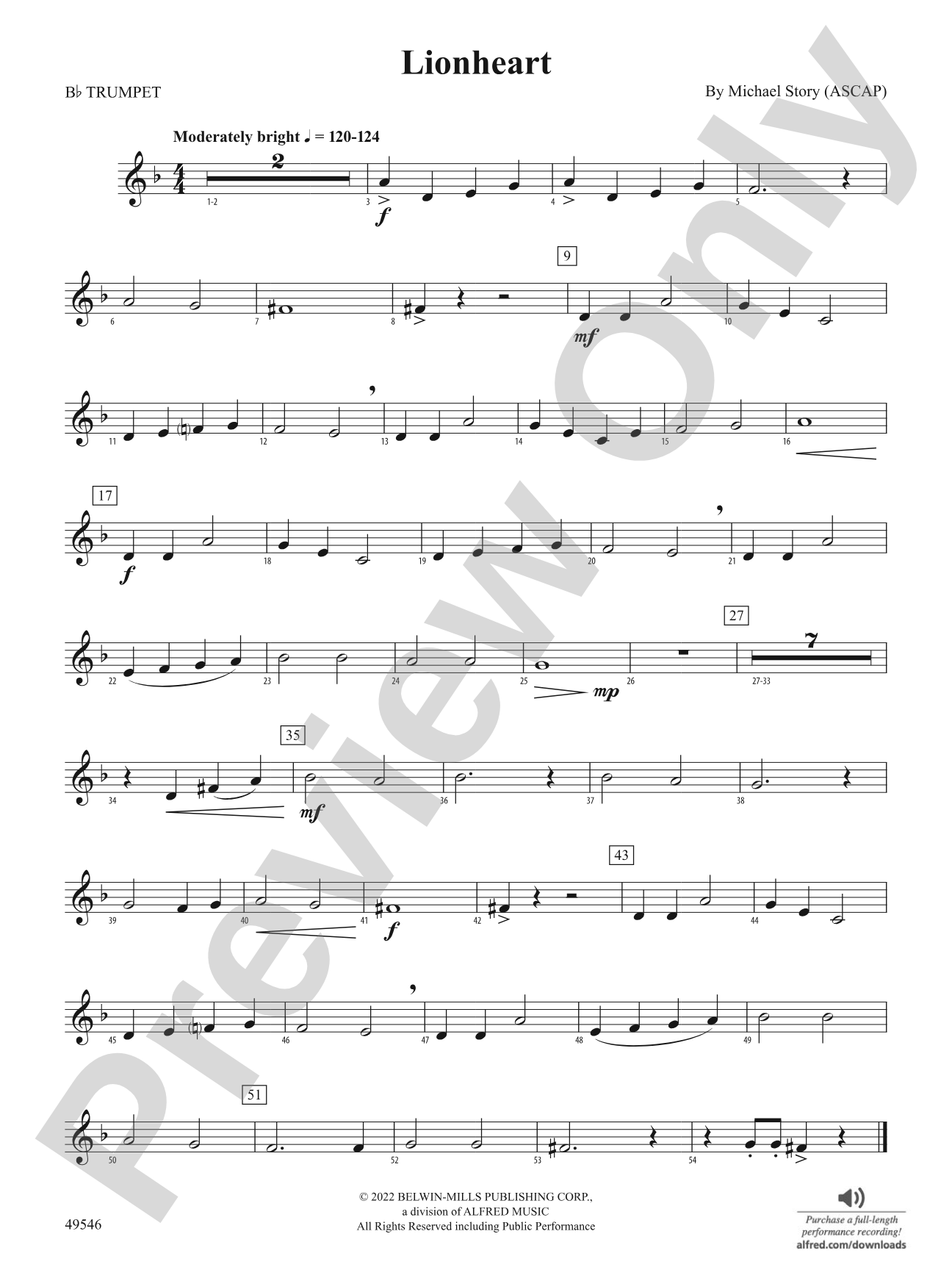 Lionheart: 1st B-flat Trumpet