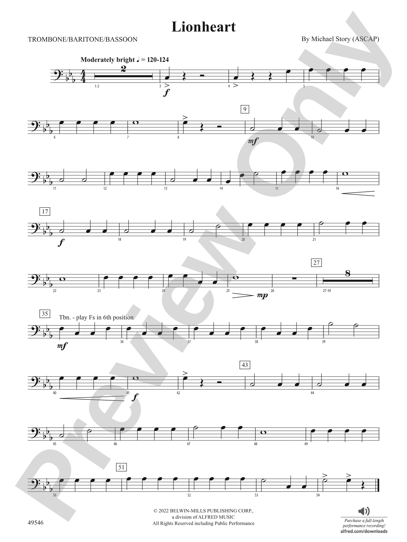 Lionheart: 1st Trombone