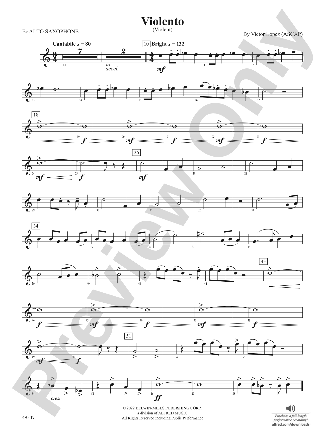 Violento: E-flat Alto Saxophone