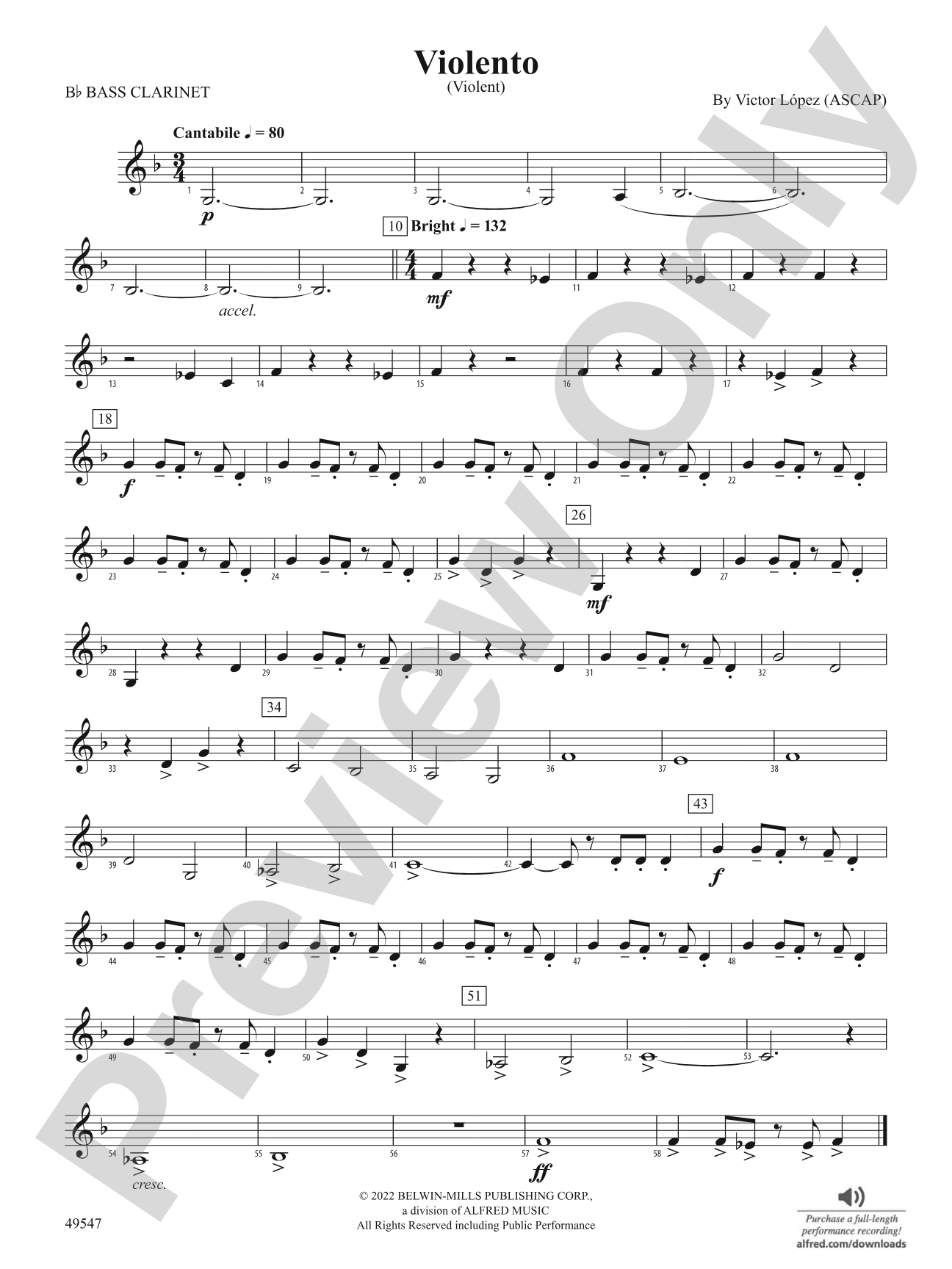 Violento: B-flat Bass Clarinet