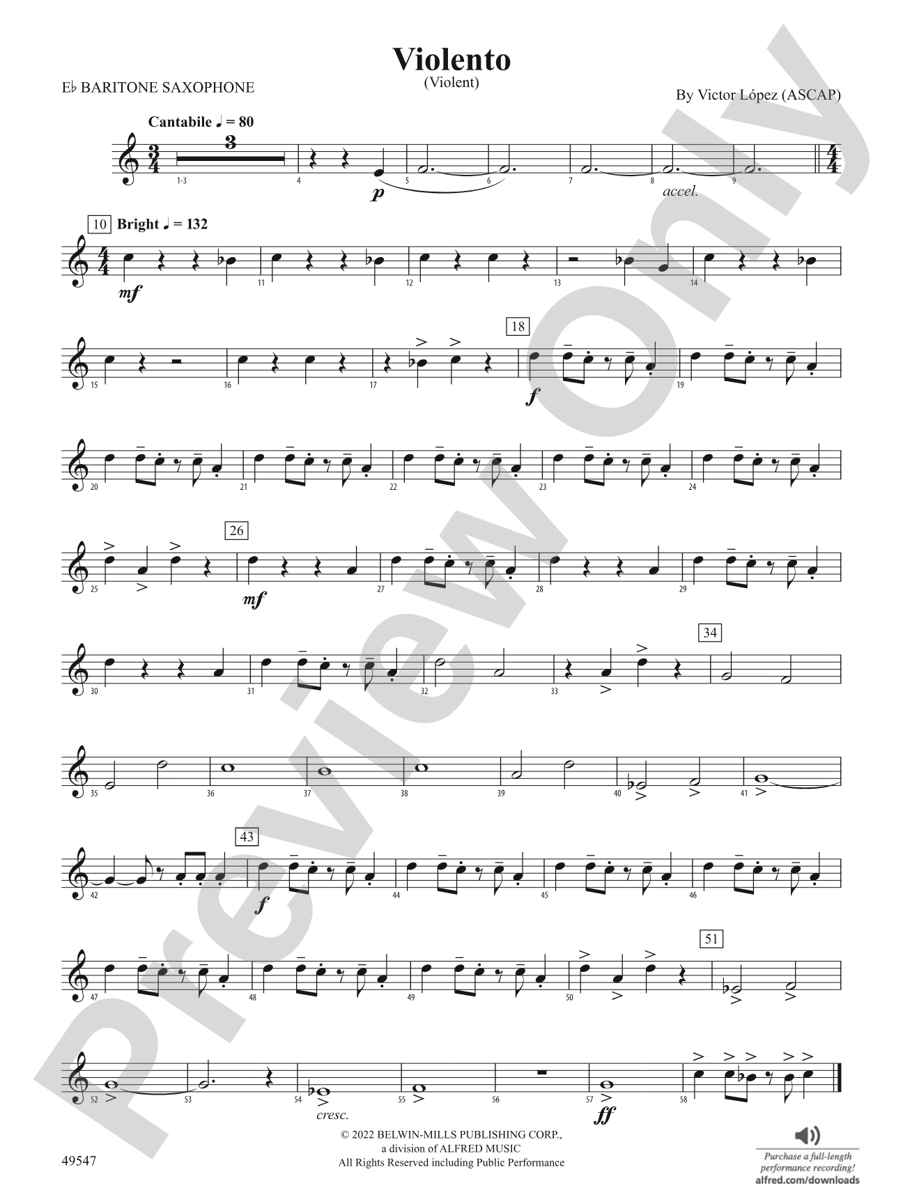 Violento: E-flat Baritone Saxophone