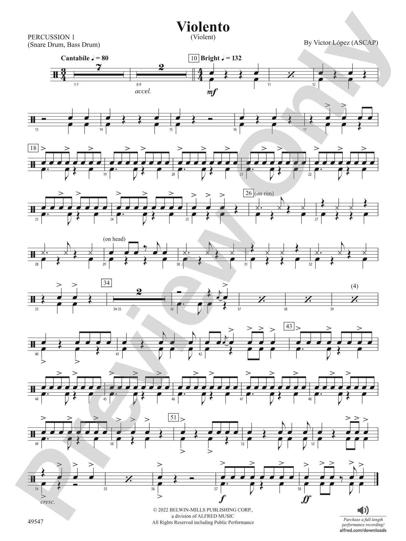 Violento: 1st Percussion