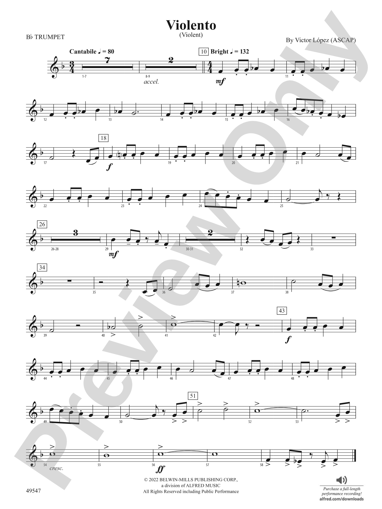 Violento: 1st B-flat Trumpet