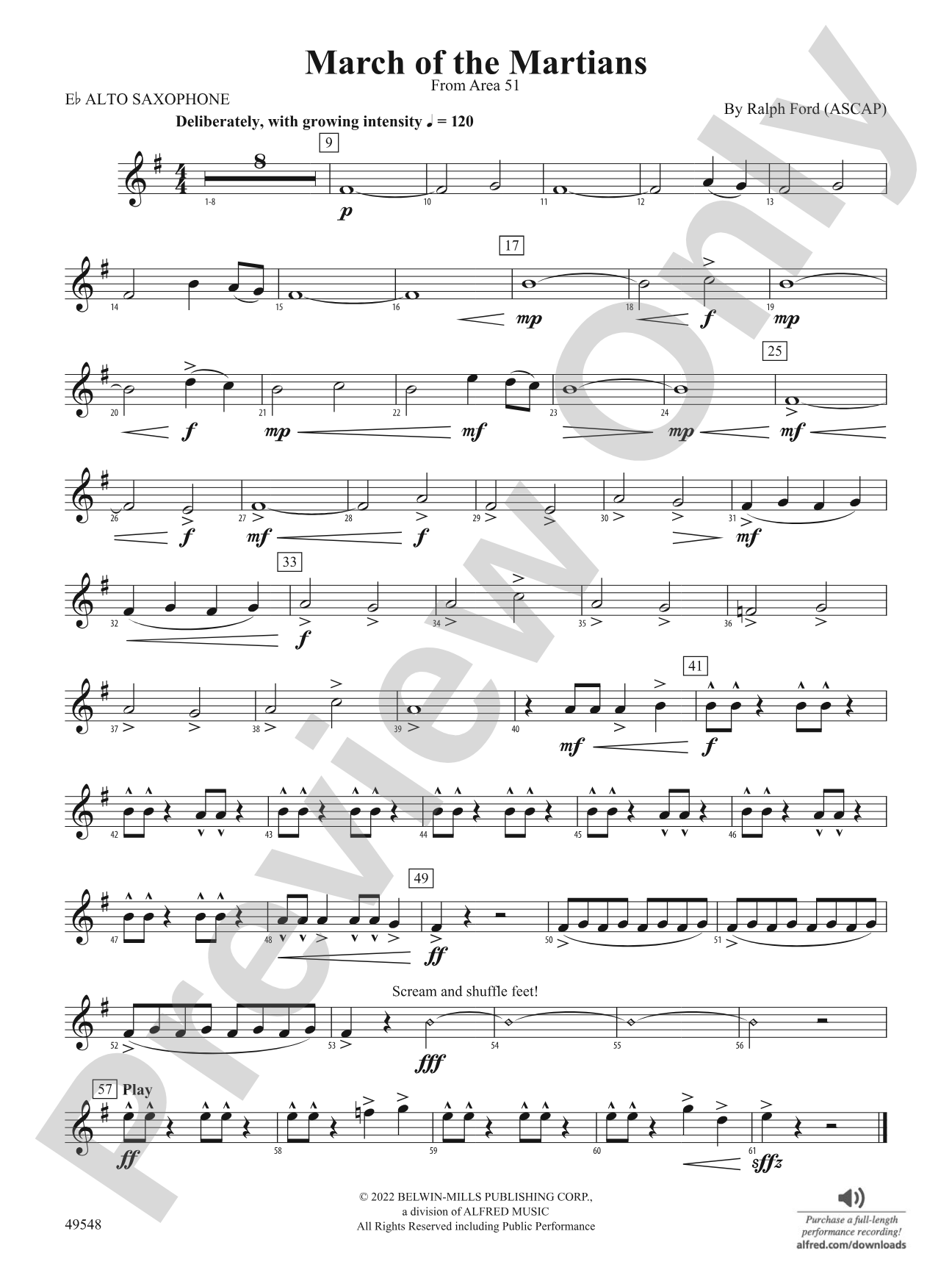 March of the Martians: E-flat Alto Saxophone