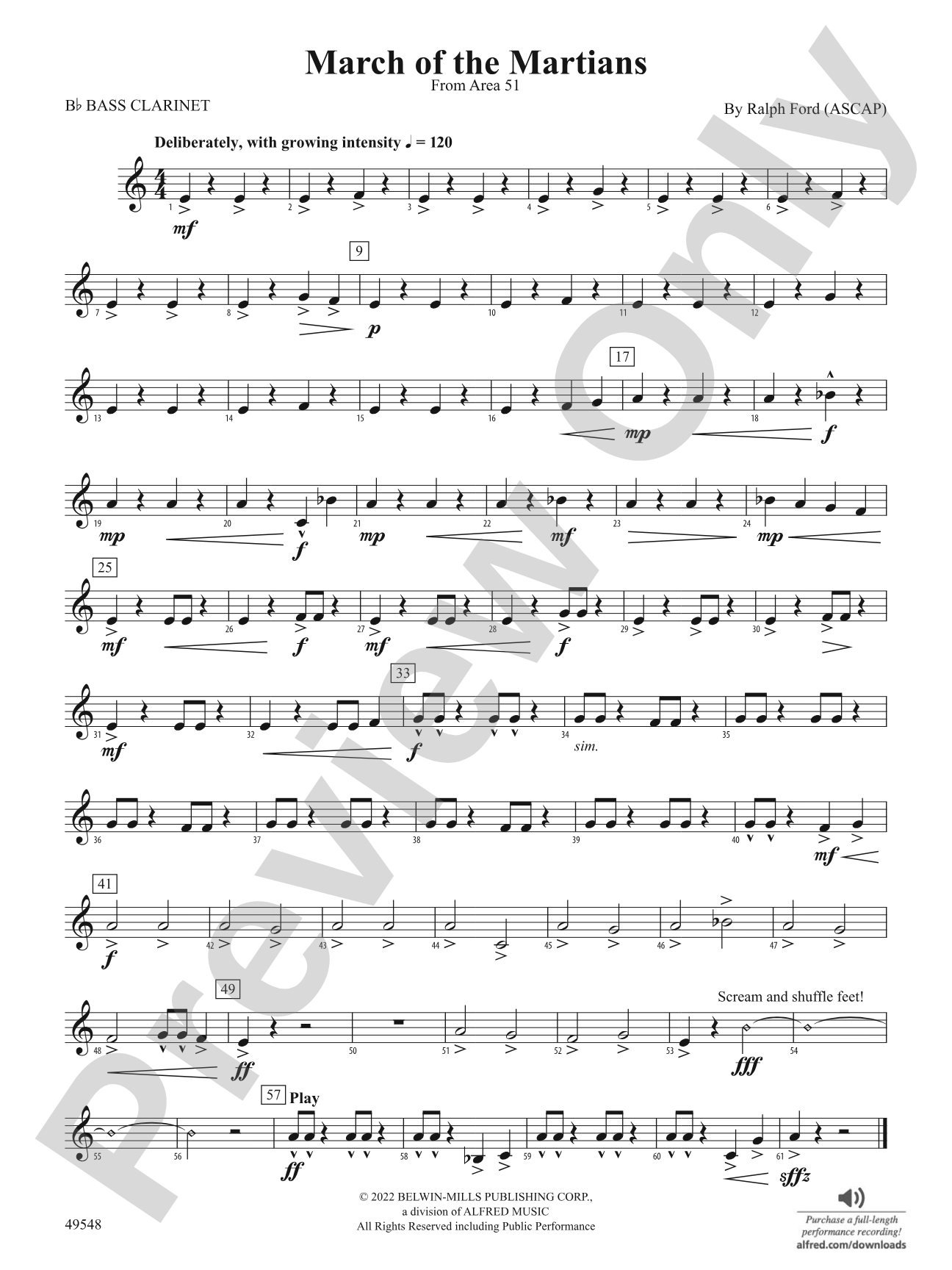 March of the Martians: B-flat Bass Clarinet