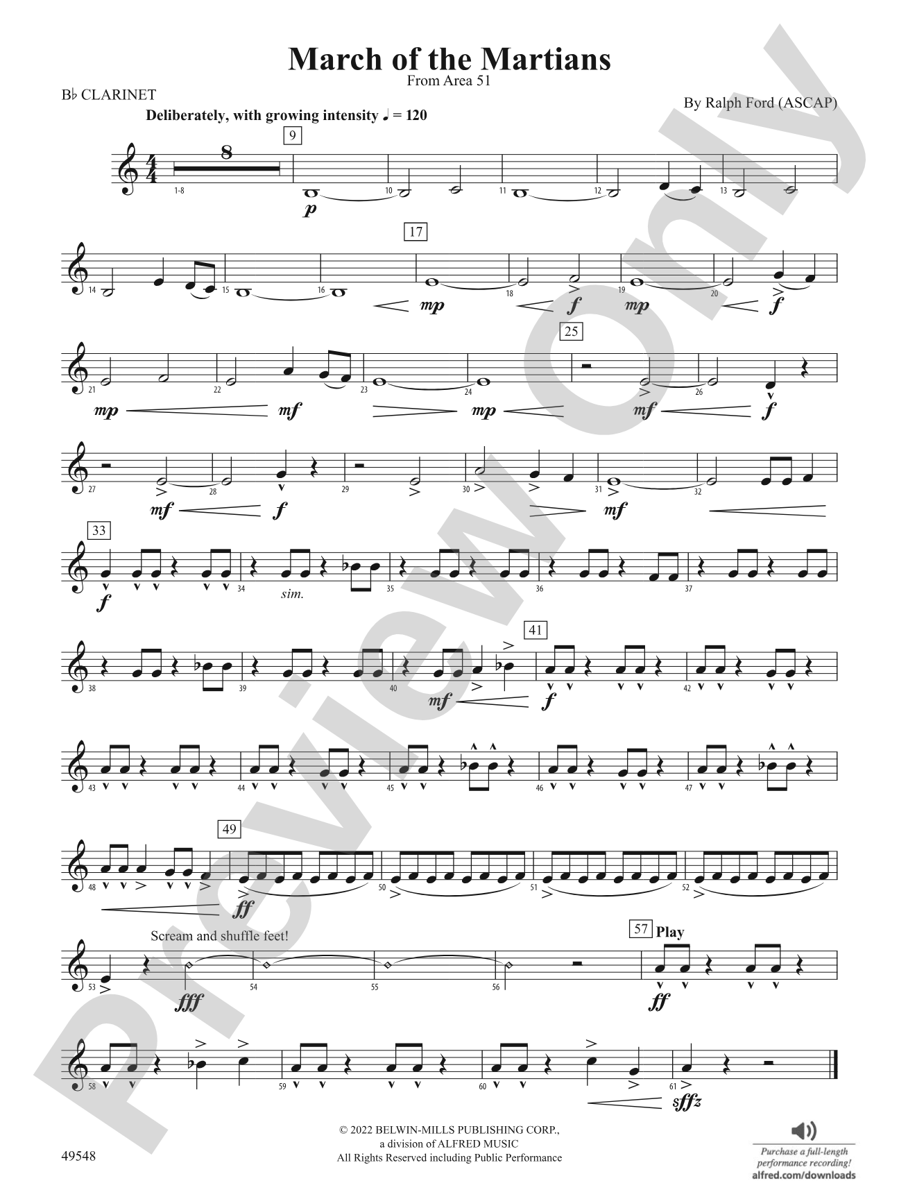 March of the Martians: 1st B-flat Clarinet
