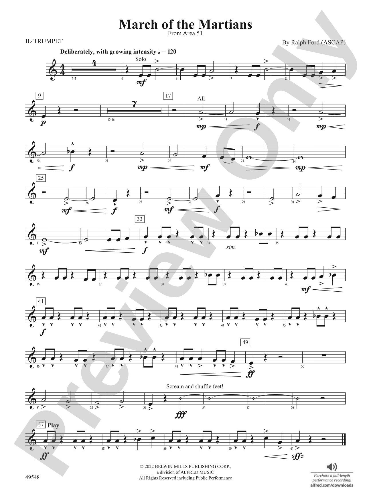 March of the Martians: 1st B-flat Trumpet
