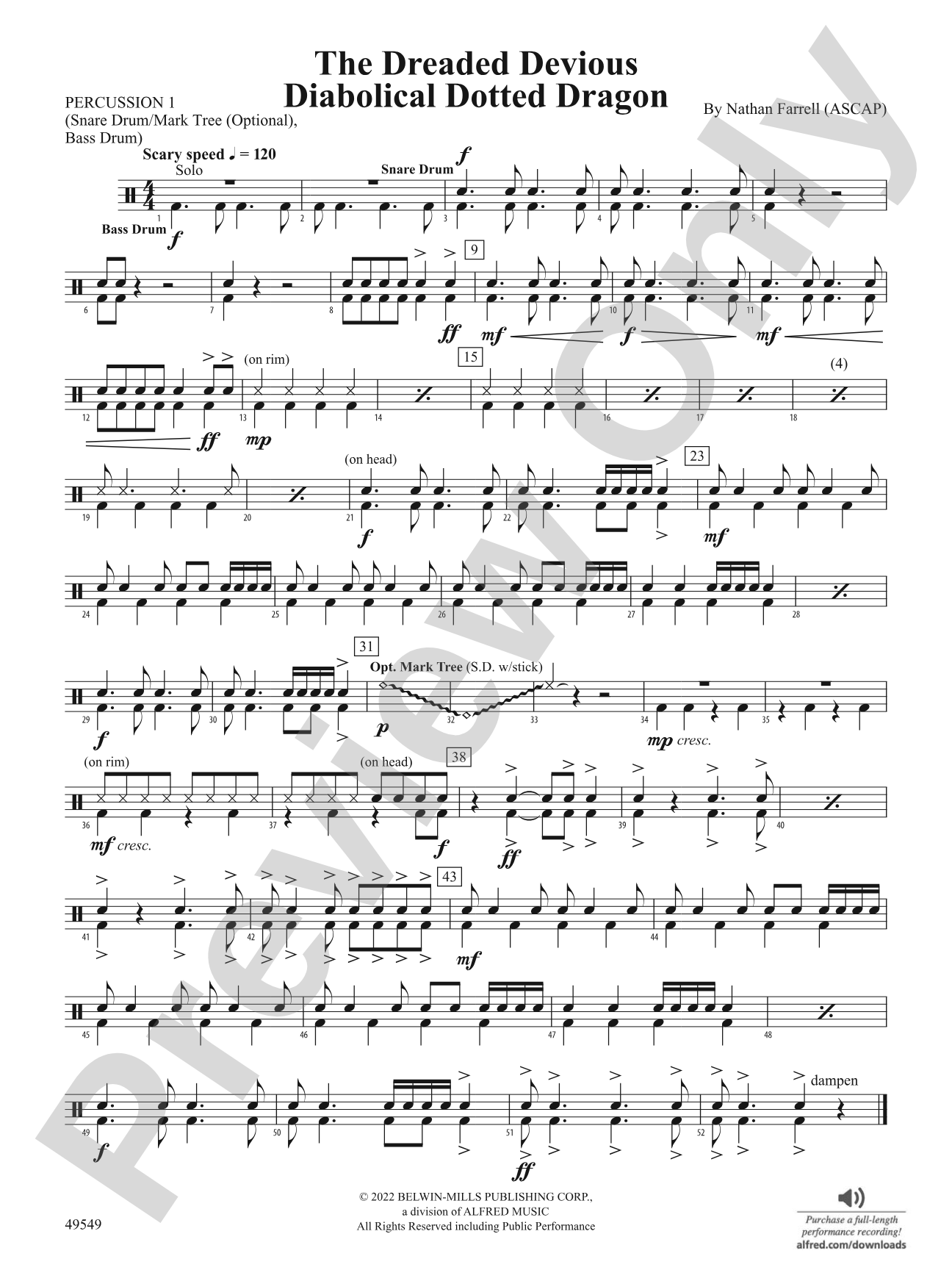 The Dreaded Devious Diabolical Dotted Dragon: 1st Percussion