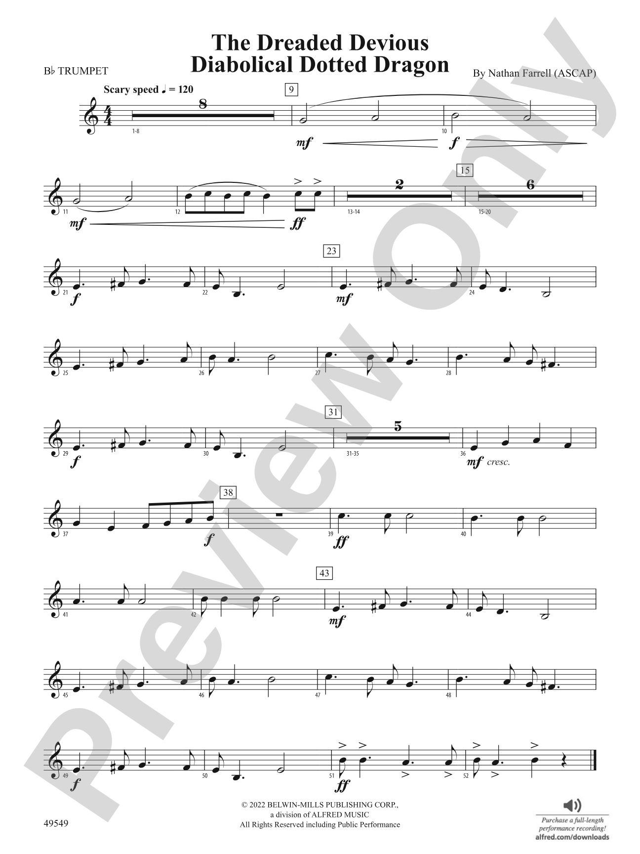 The Dreaded Devious Diabolical Dotted Dragon: 1st B-flat Trumpet