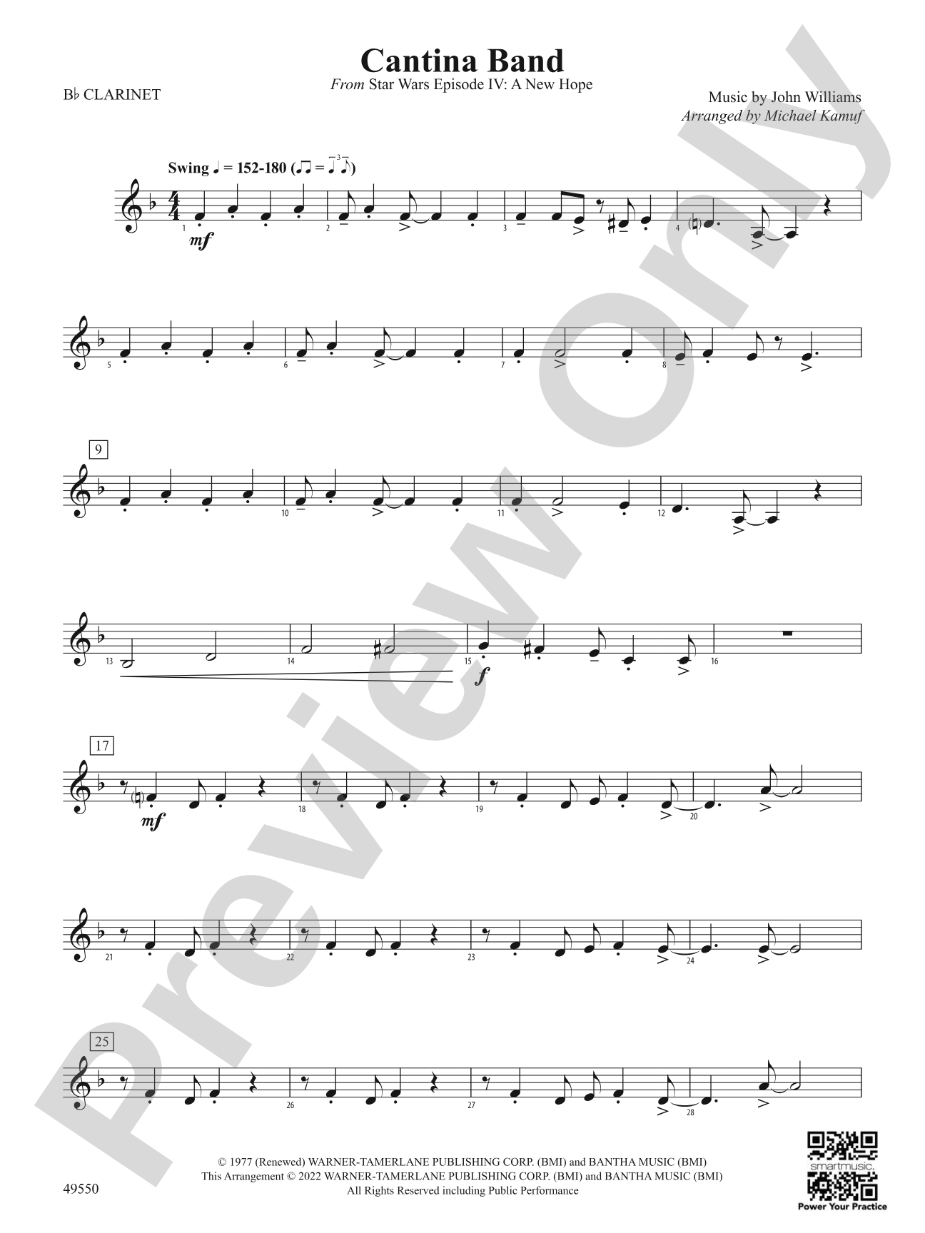 Cantina Band: 1st B-flat Clarinet