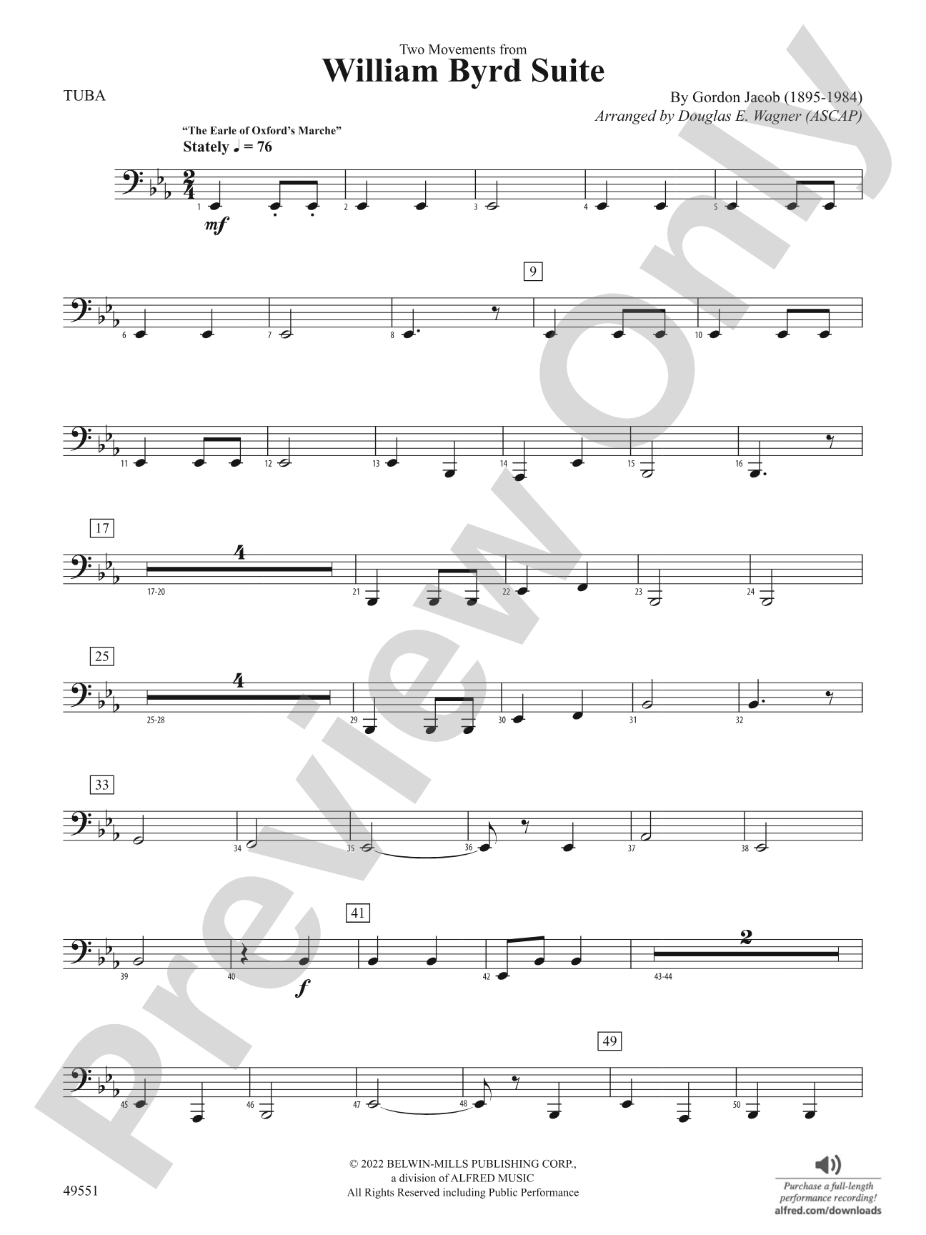 Two Movements from William Byrd Suite: Tuba