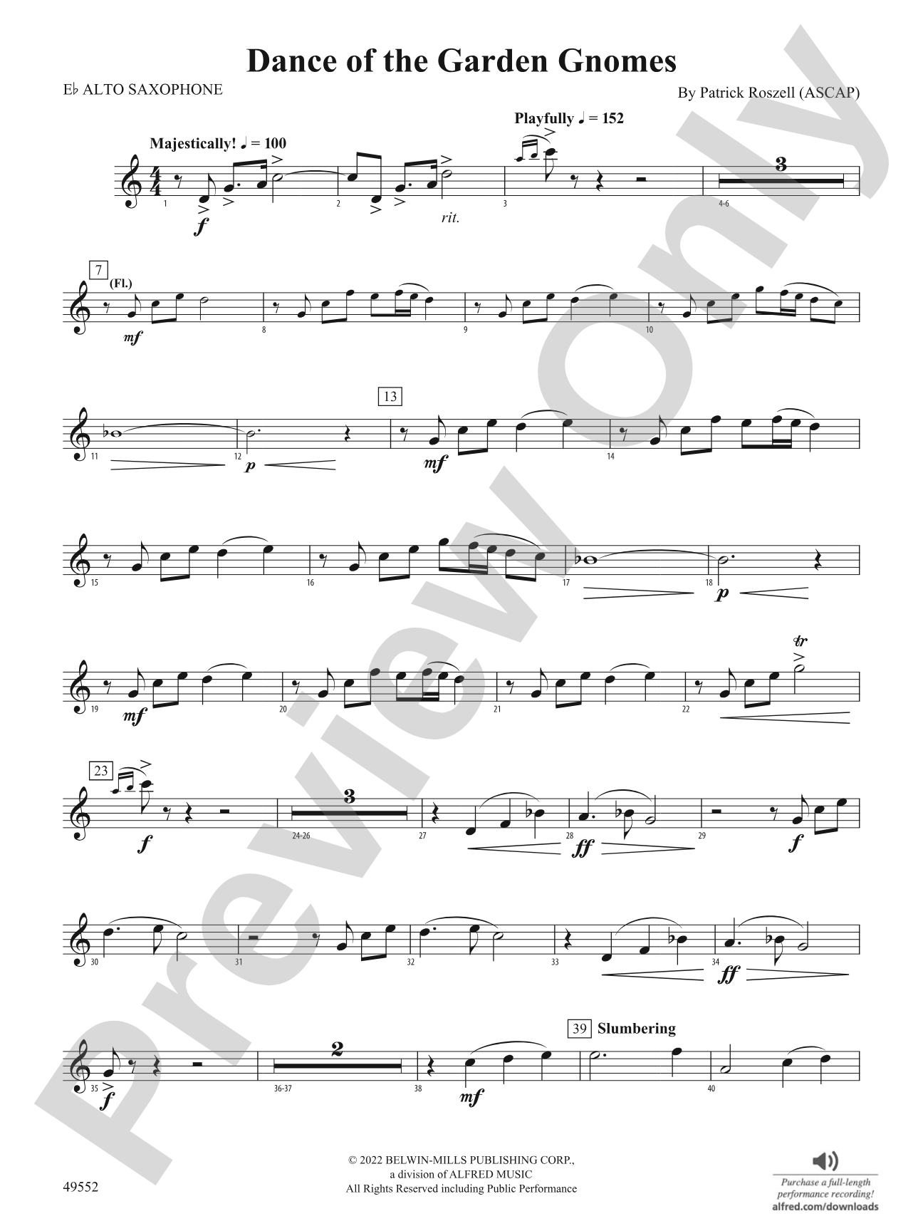Dance of the Garden Gnomes: E-flat Alto Saxophone