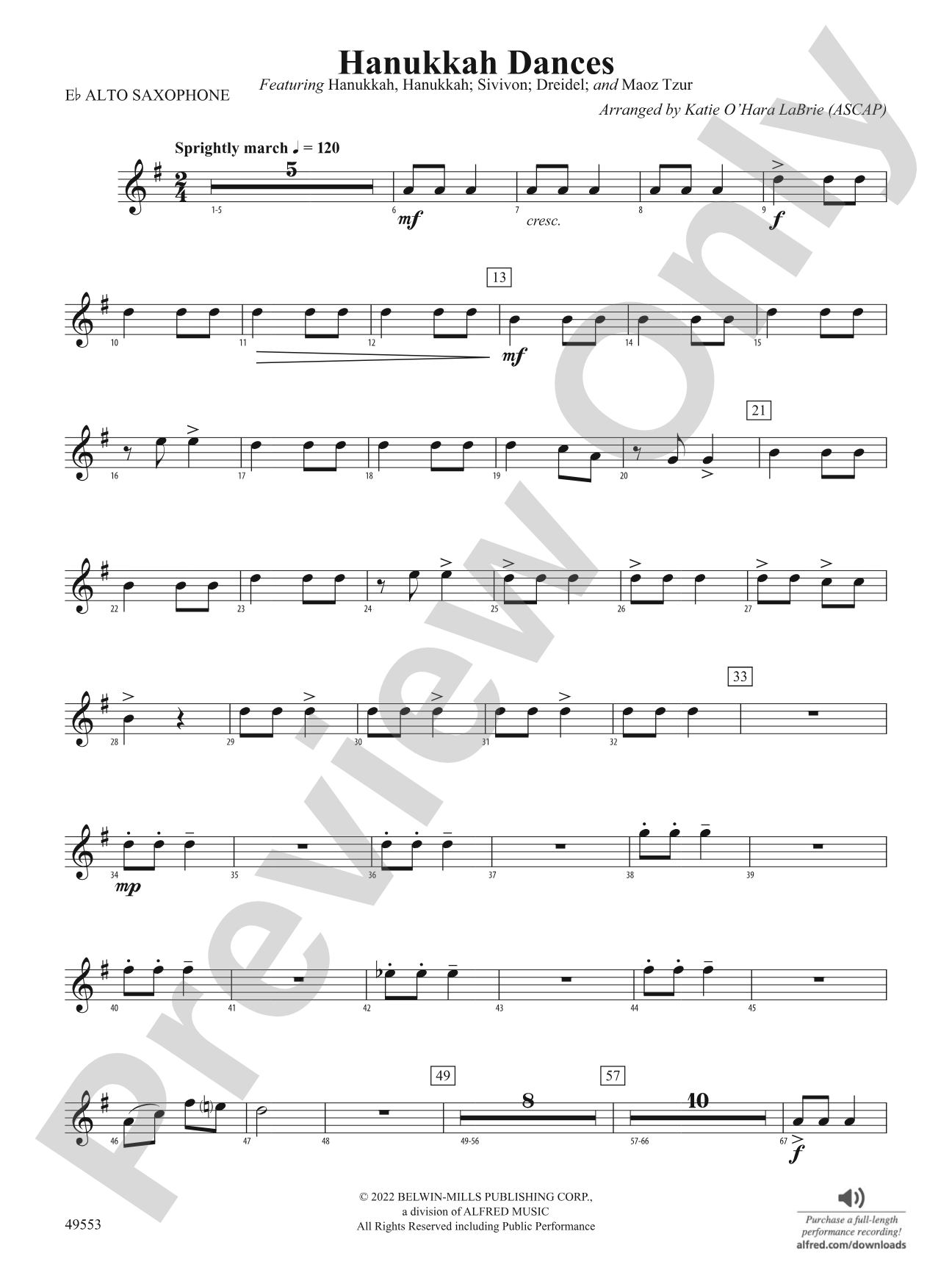 Hanukkah Dances: E-flat Alto Saxophone