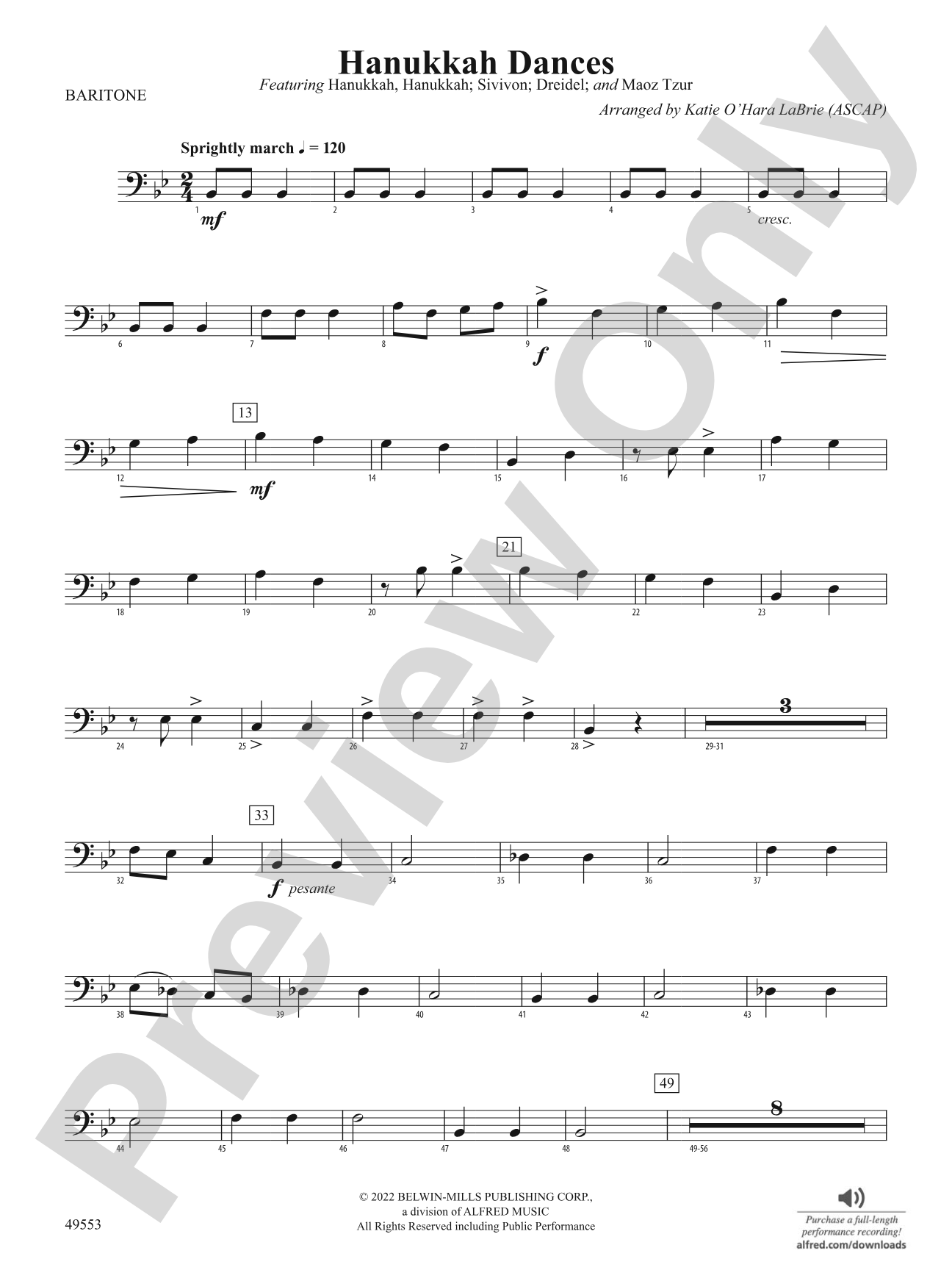 Hanukkah Dances: Baritone B.C.