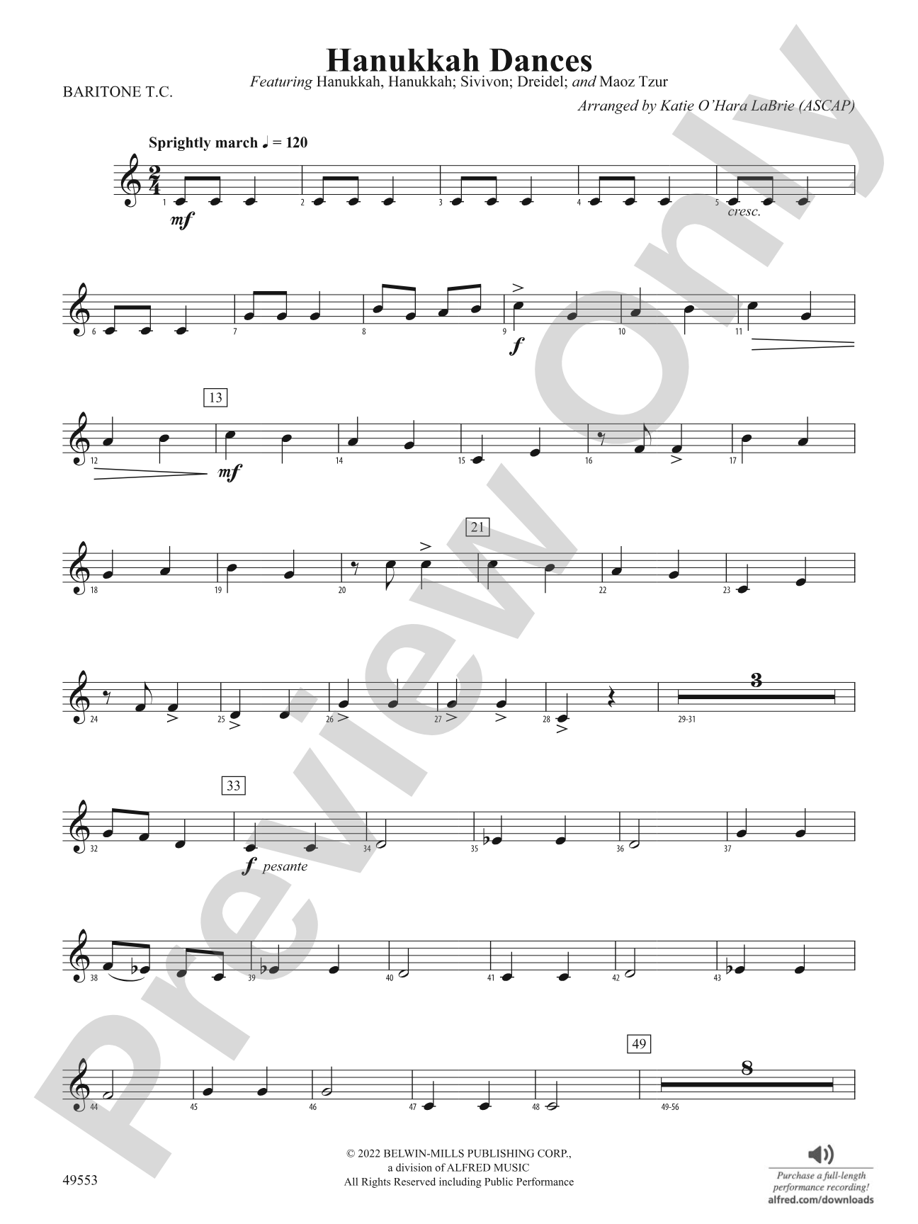 Hanukkah Dances: Baritone T.C.