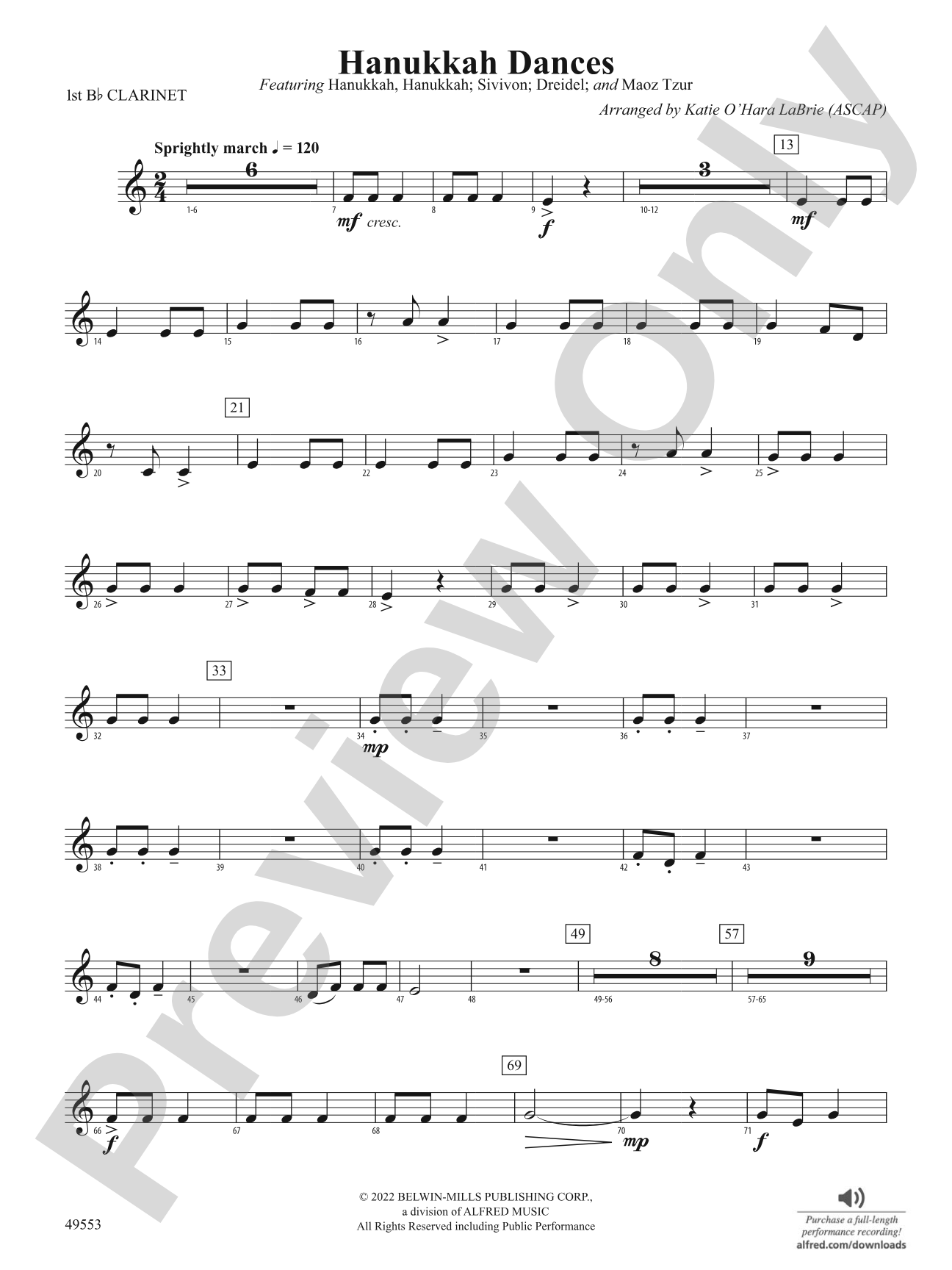 Hanukkah Dances: 1st B-flat Clarinet