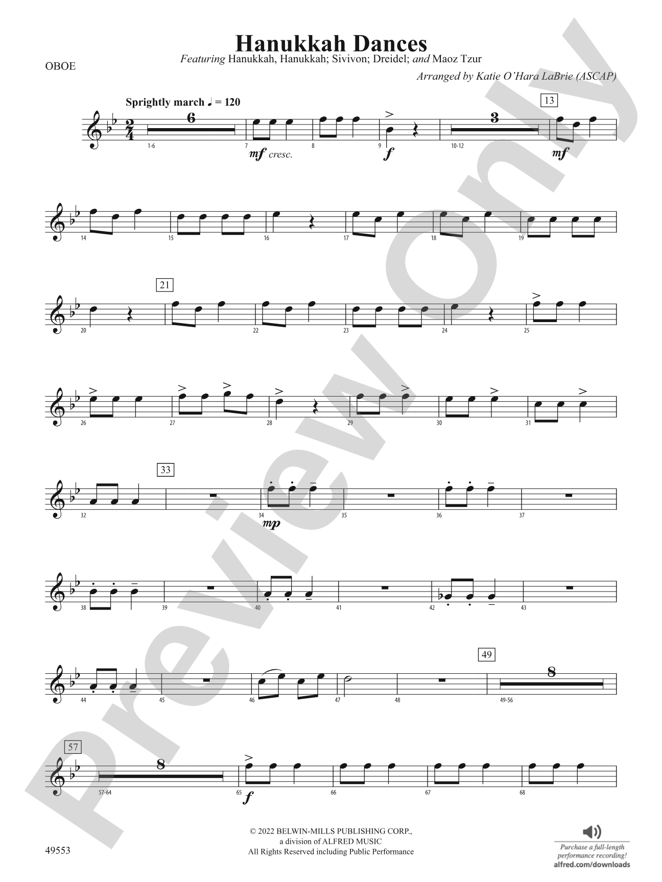 Hanukkah Dances: Oboe