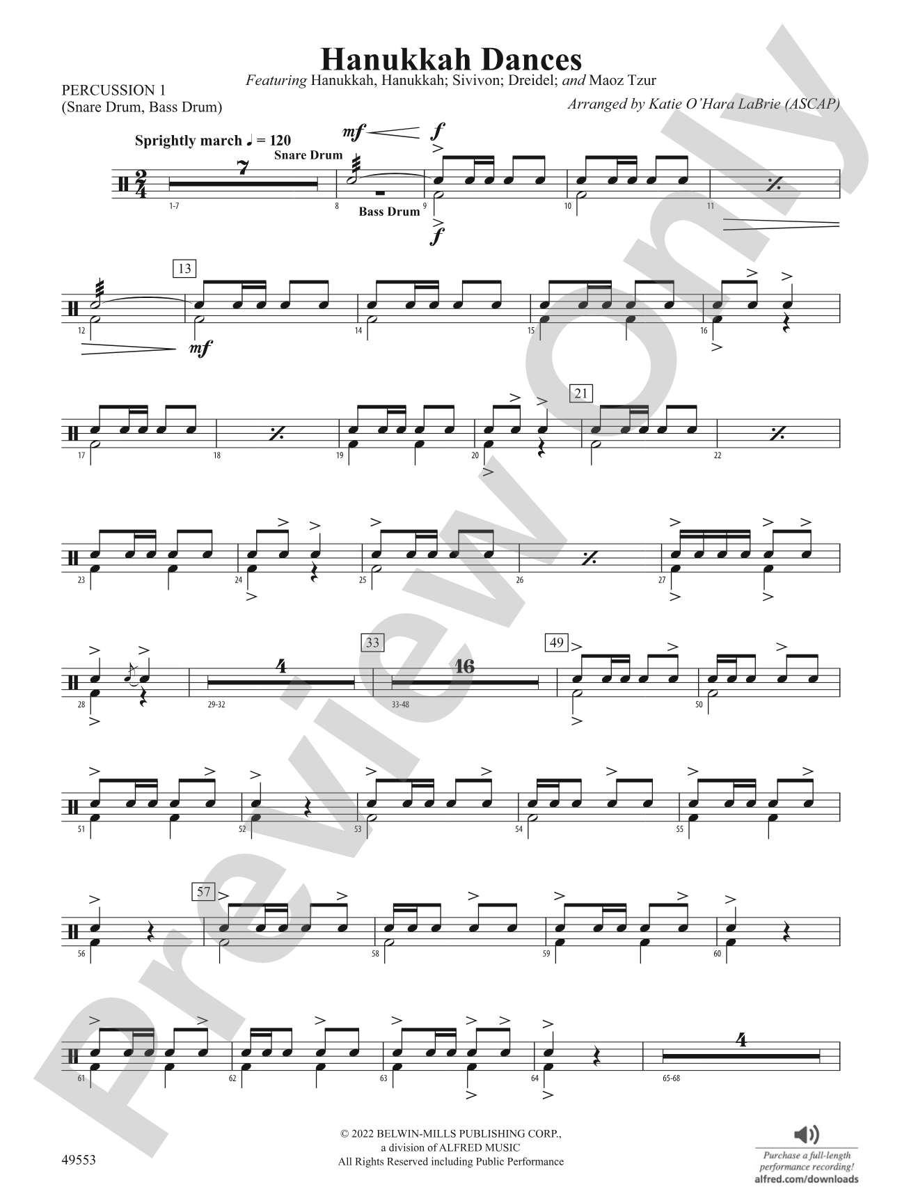 Hanukkah Dances: 1st Percussion