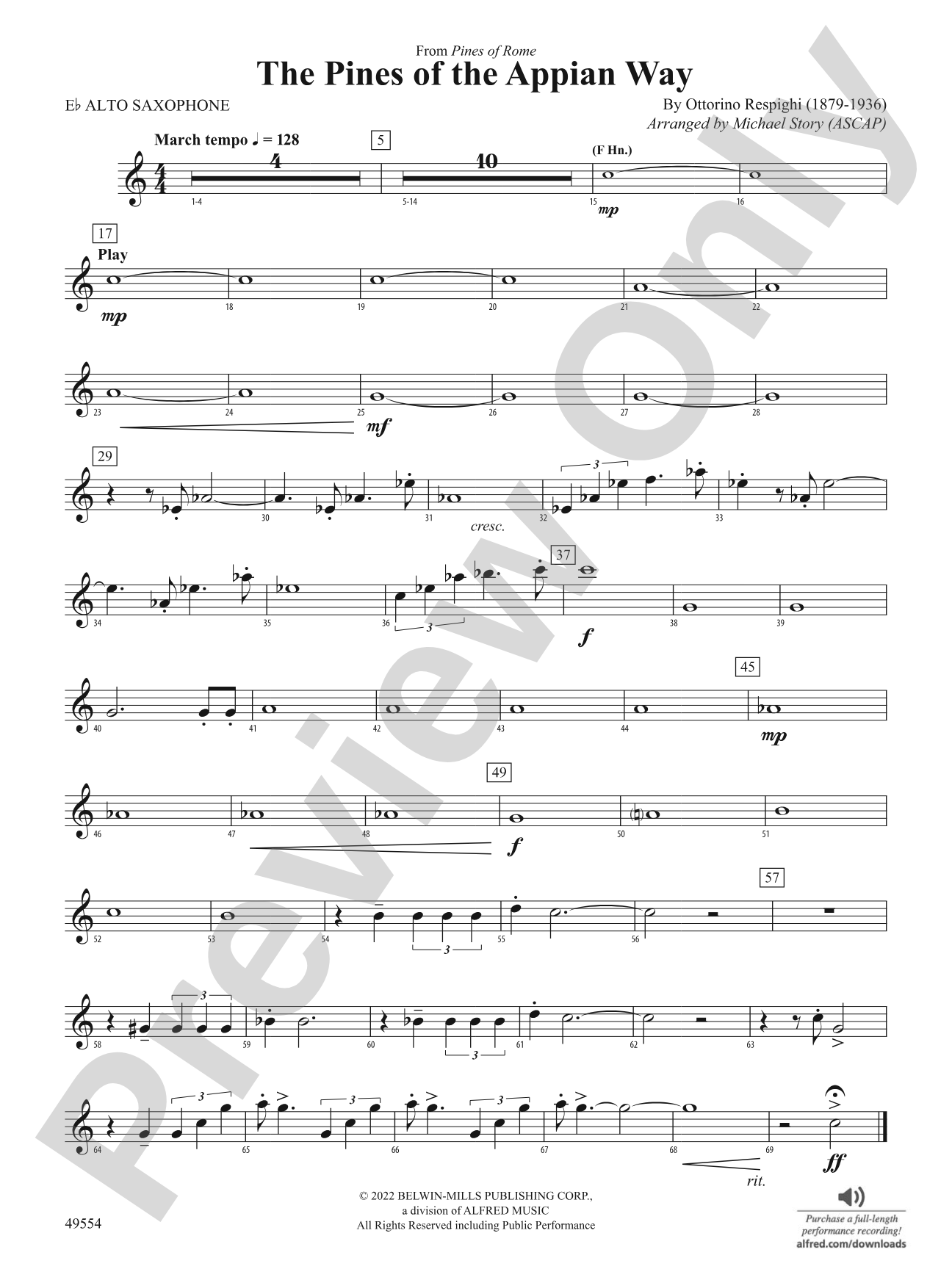 The Pines of the Appian Way: E-flat Alto Saxophone