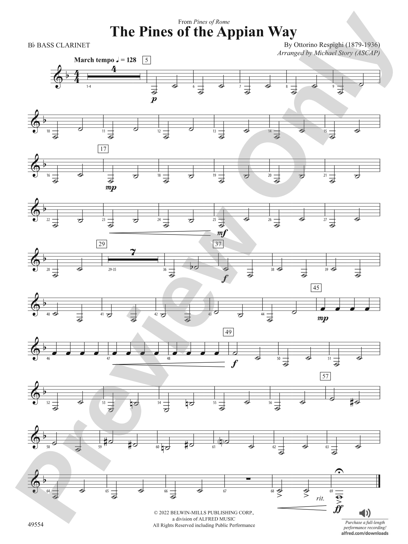 The Pines of the Appian Way: B-flat Bass Clarinet