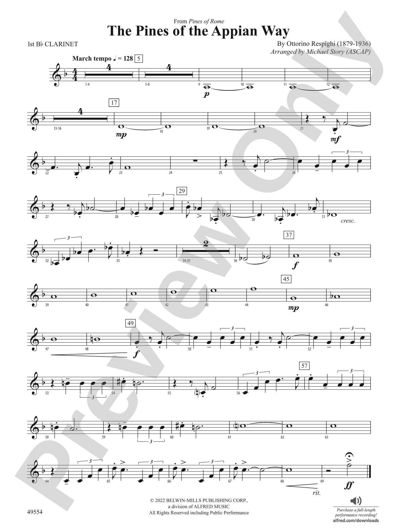 The Pines of the Appian Way: 1st B-flat Clarinet