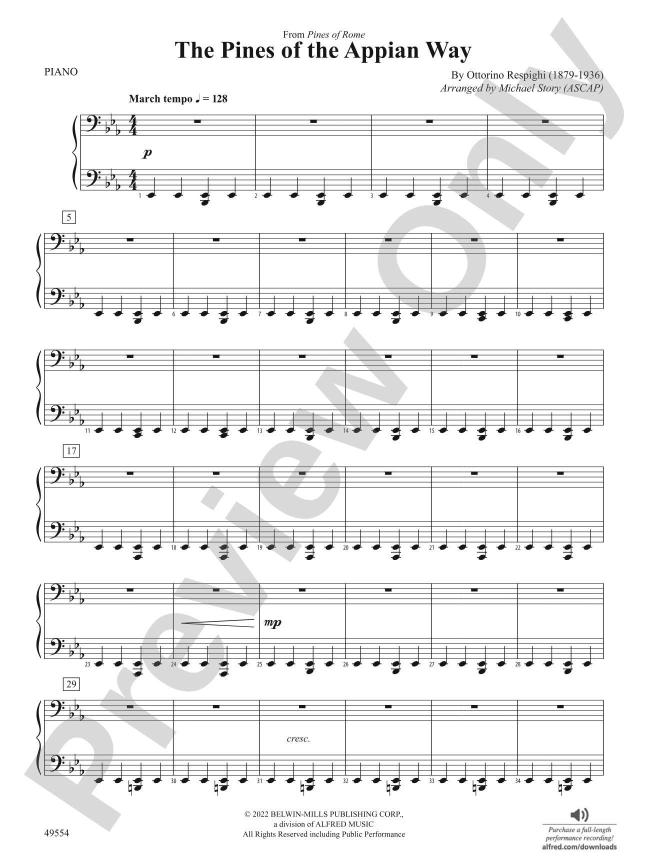 The Pines of the Appian Way: Piano Accompaniment