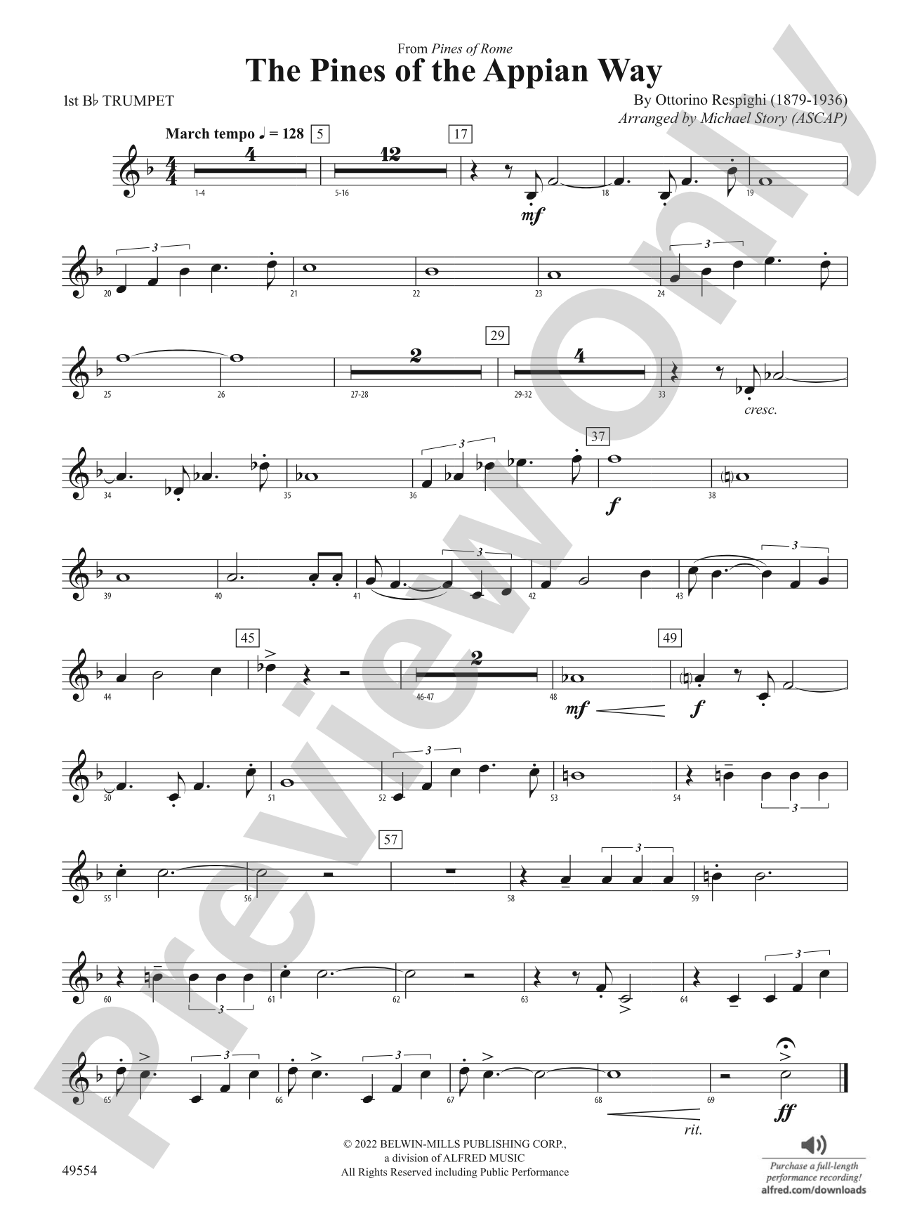 The Pines of the Appian Way: 1st B-flat Trumpet